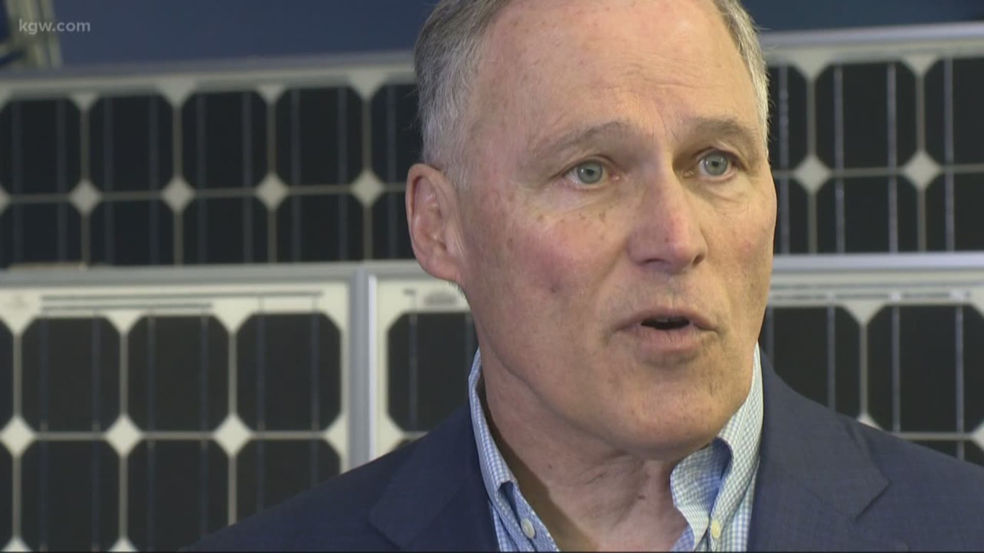 Washington Governor Jay Inslee made a campaign stop in Oregon on Saturday in his bid for the Democratic nomination for president. Inslee met with union leaders at the International Brotherhood of Electrical Workers Local 48 Training Center in Northeast Portland.