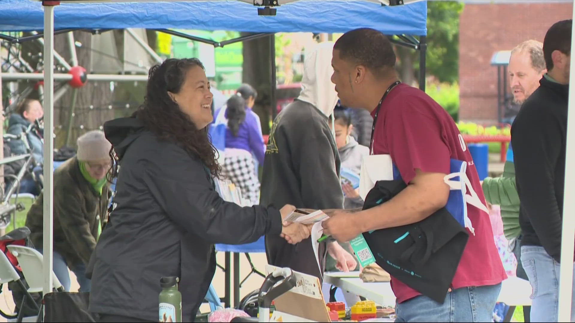 Portland's Safe Blocks Program took over Dawson Park to bring resources to those in need.