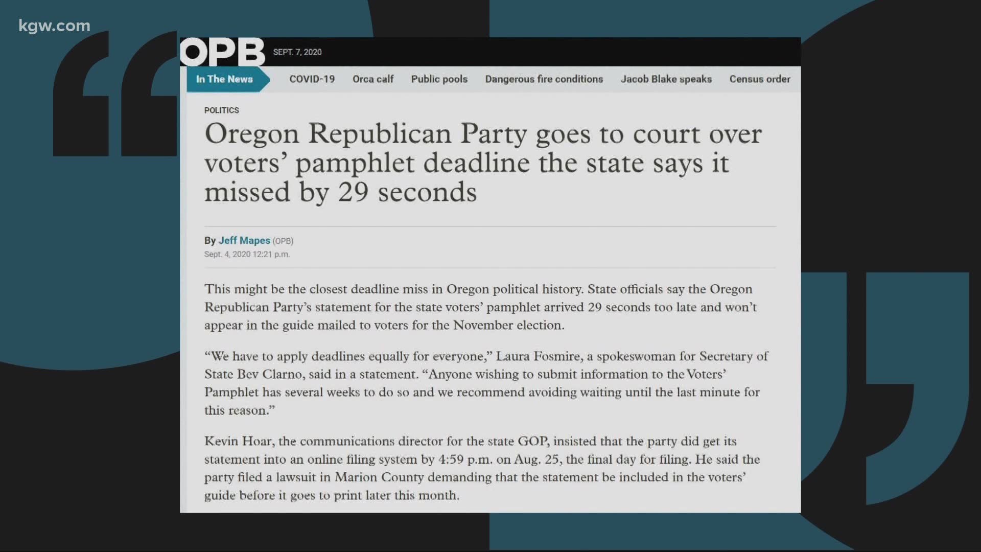 Oregon voter pamphlets will feature a g-o-p party statement after all.
