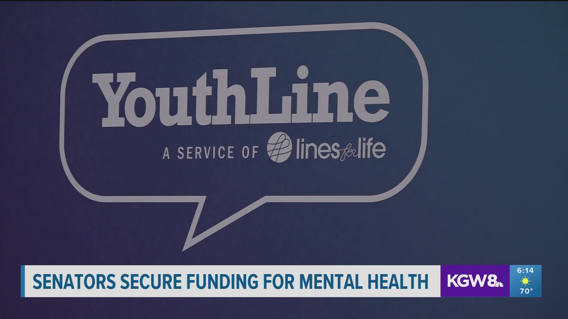 A little over a million dollars was secured for nonprofit Youthline, a 24/7 service for teens in crisis. The hope is to expand both volunteers and locations.