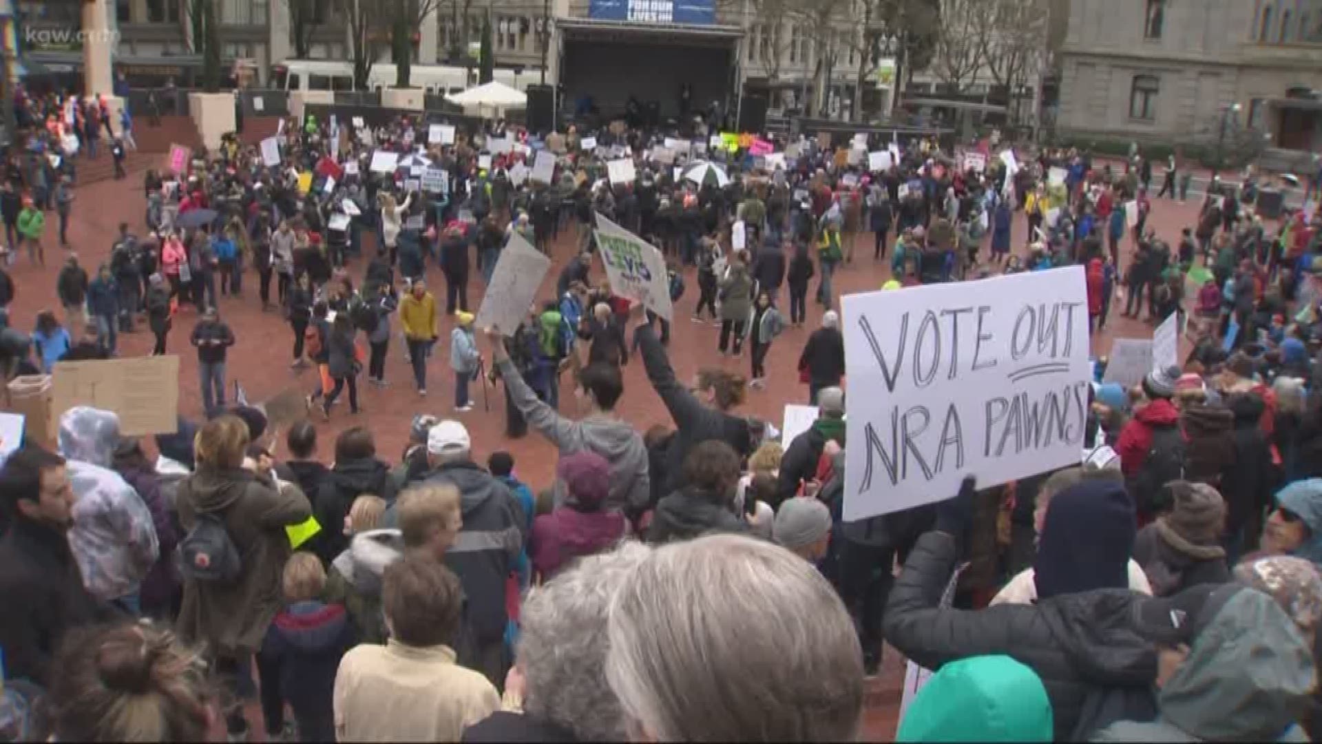 Police estimate about 12,000 people participated in Portland's March for Our Lives