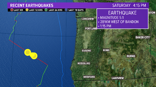 USGS: 5.1 Magnitude Earthquake Recorded Off Oregon Coast | Kgw.com