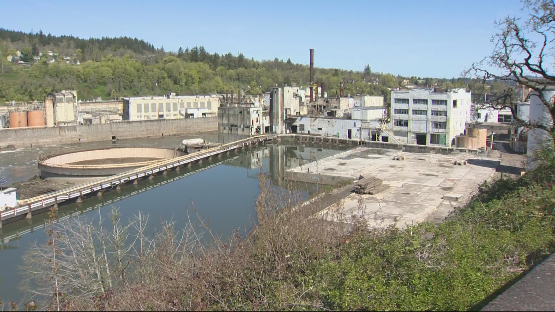 Demolition of old mill at Willamette Falls enters new phase | kgw.com