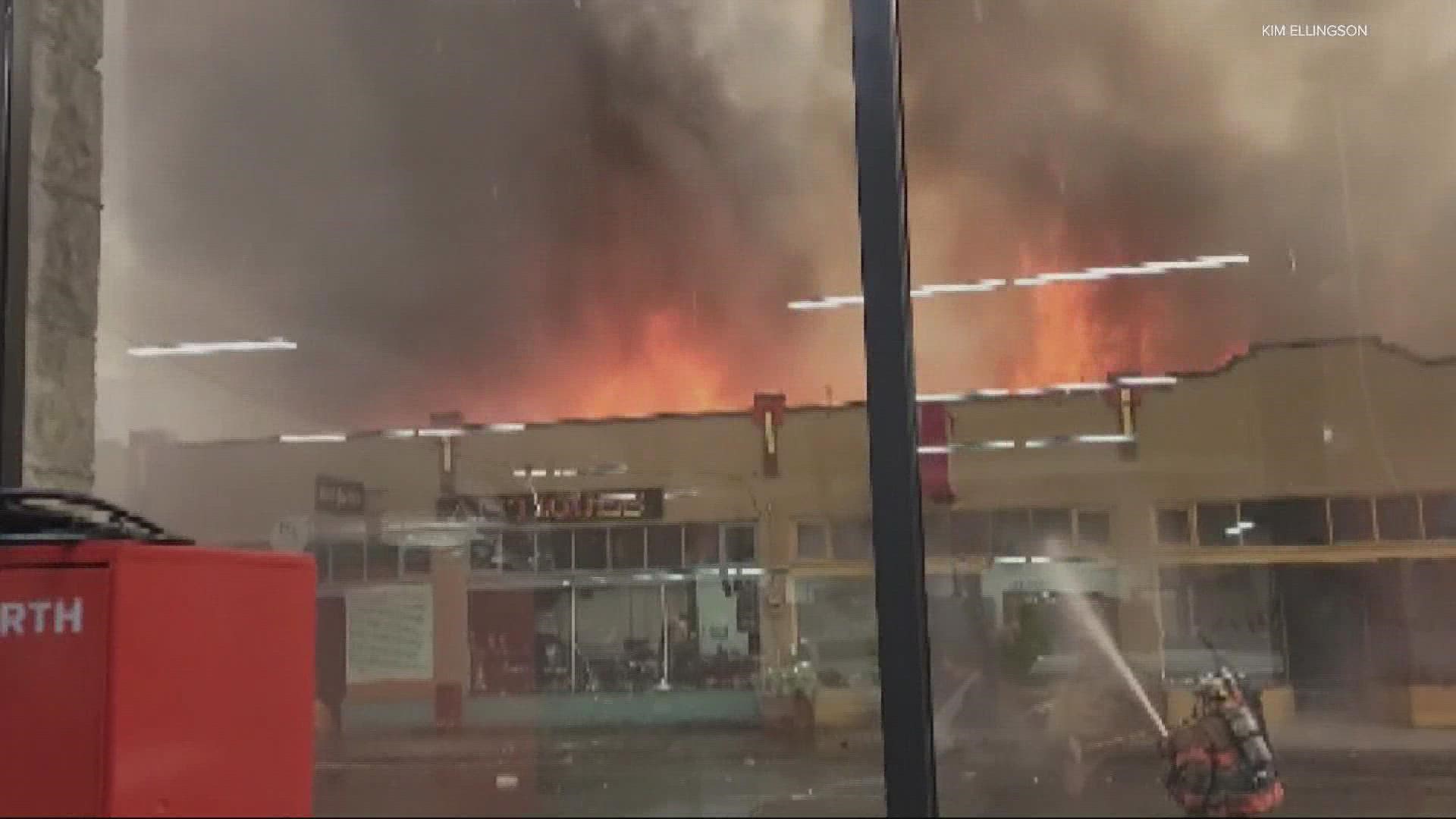 The lawsuit alleges that the fire originated in Lounge Lizard's ventilation system and accuses the shop's owners of negligence. KGW's Galen Ettlin reports.