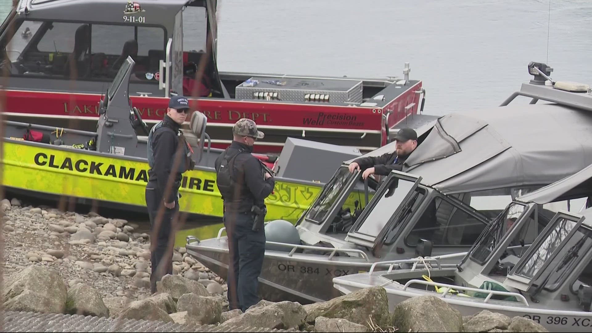 Police said a caller saw a SUV go into the water with a person in the vehicle at Clackamette RV Park.