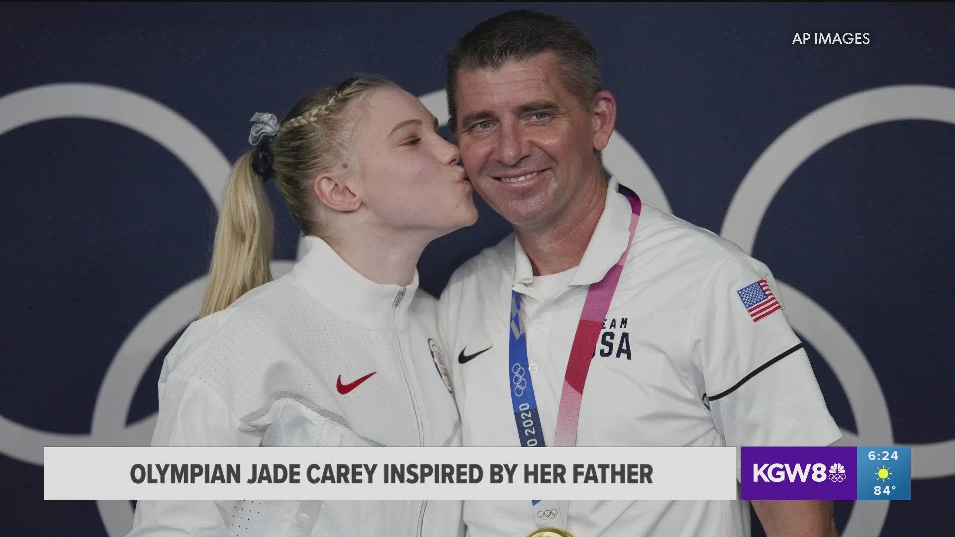 Oregon State University's Jade Carey shared how her coach and father has helped her through the highs and lows of her gymnastics career so far.