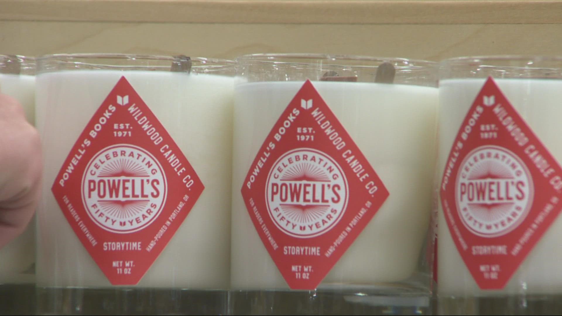 The popular bookstore partnered with local companies to produce a scented candle and four-pack of book-themed beer.