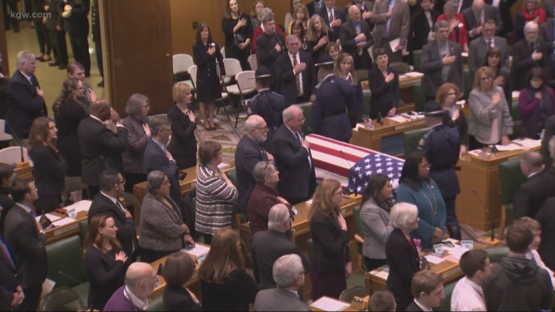 Former Oregon Secretary of State Dennis Richardson was laid to rest.