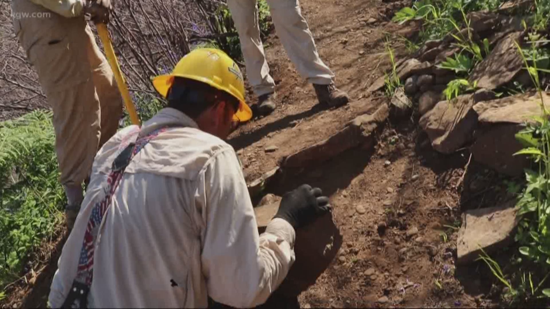 The Angel's Rest trail is repaired after the Eagle Creek Fire.