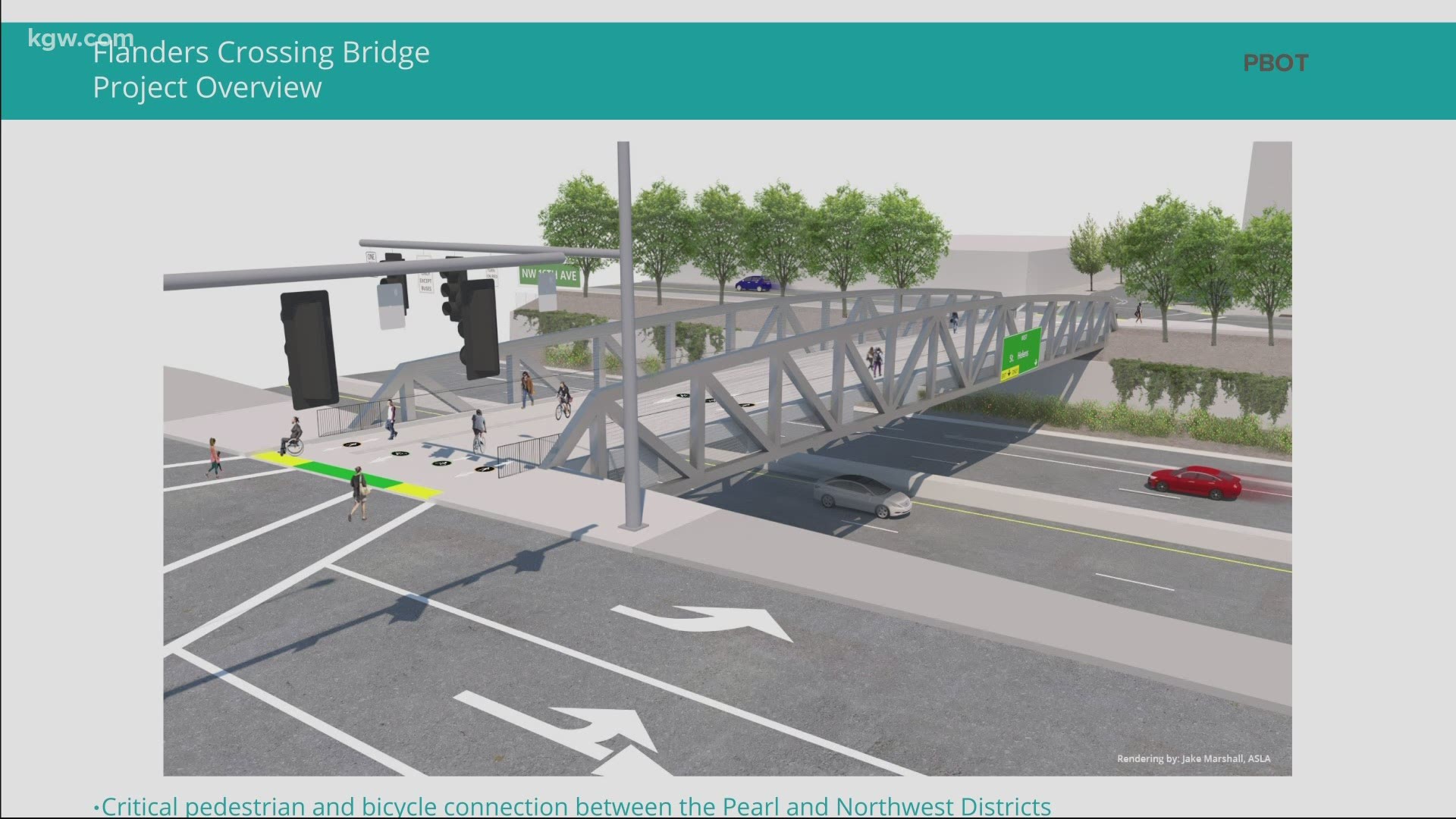 Drivers in the Portland area can expect detours this weekend as crews install a new bridge for bikes and pedestrians. Joe Raineri shows us the project.