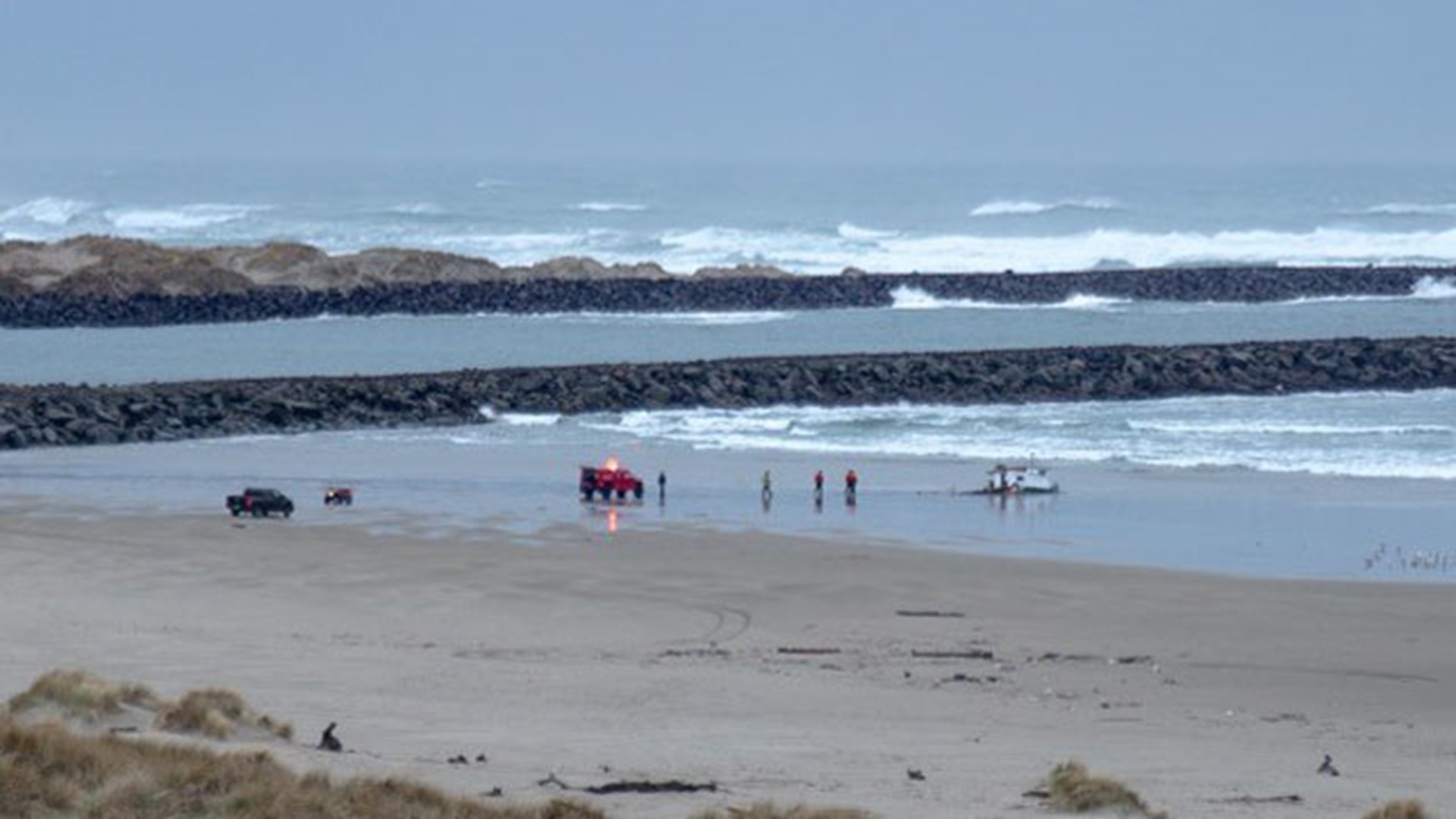 Photos Crab boat Mary B II capsizes at Yaquina Bay bar in Newport