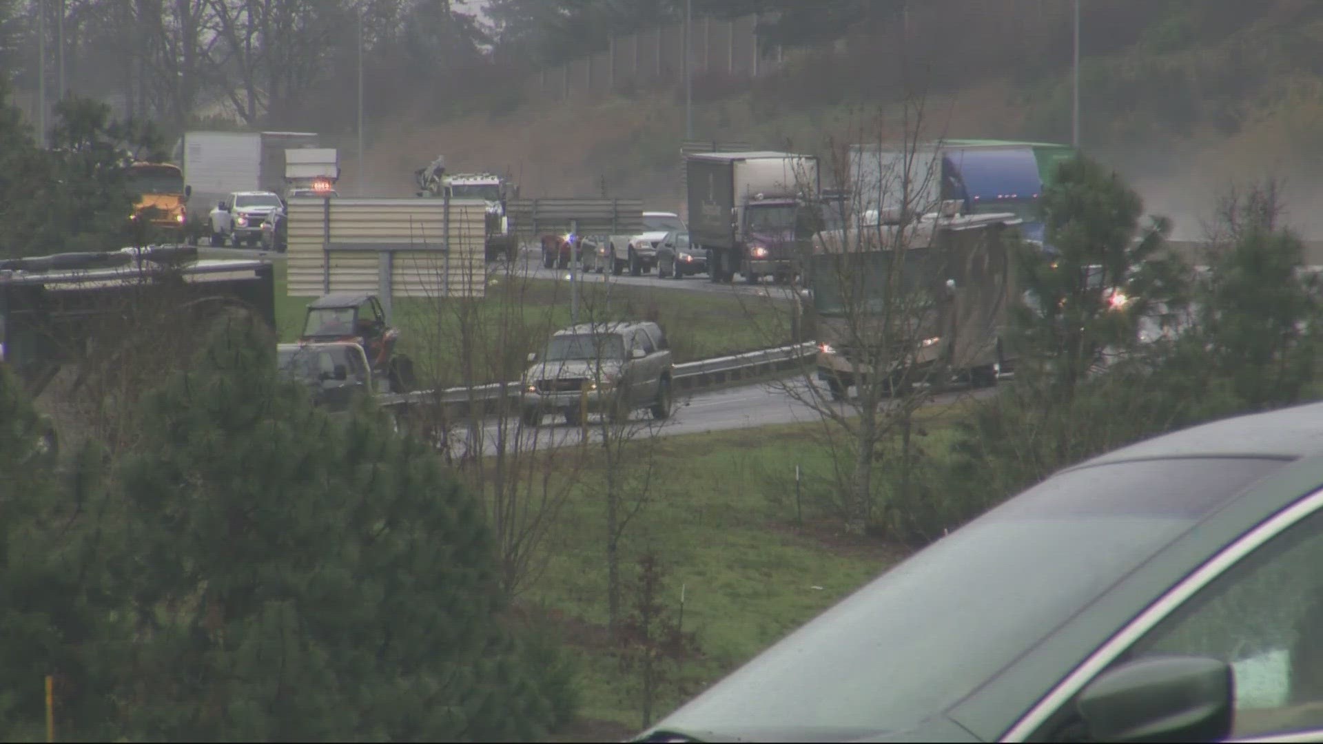 Oregon State Police said a trooper was involved in a "critical incident" Monday morning on I-5 northbound. The suspect had died following a shooting