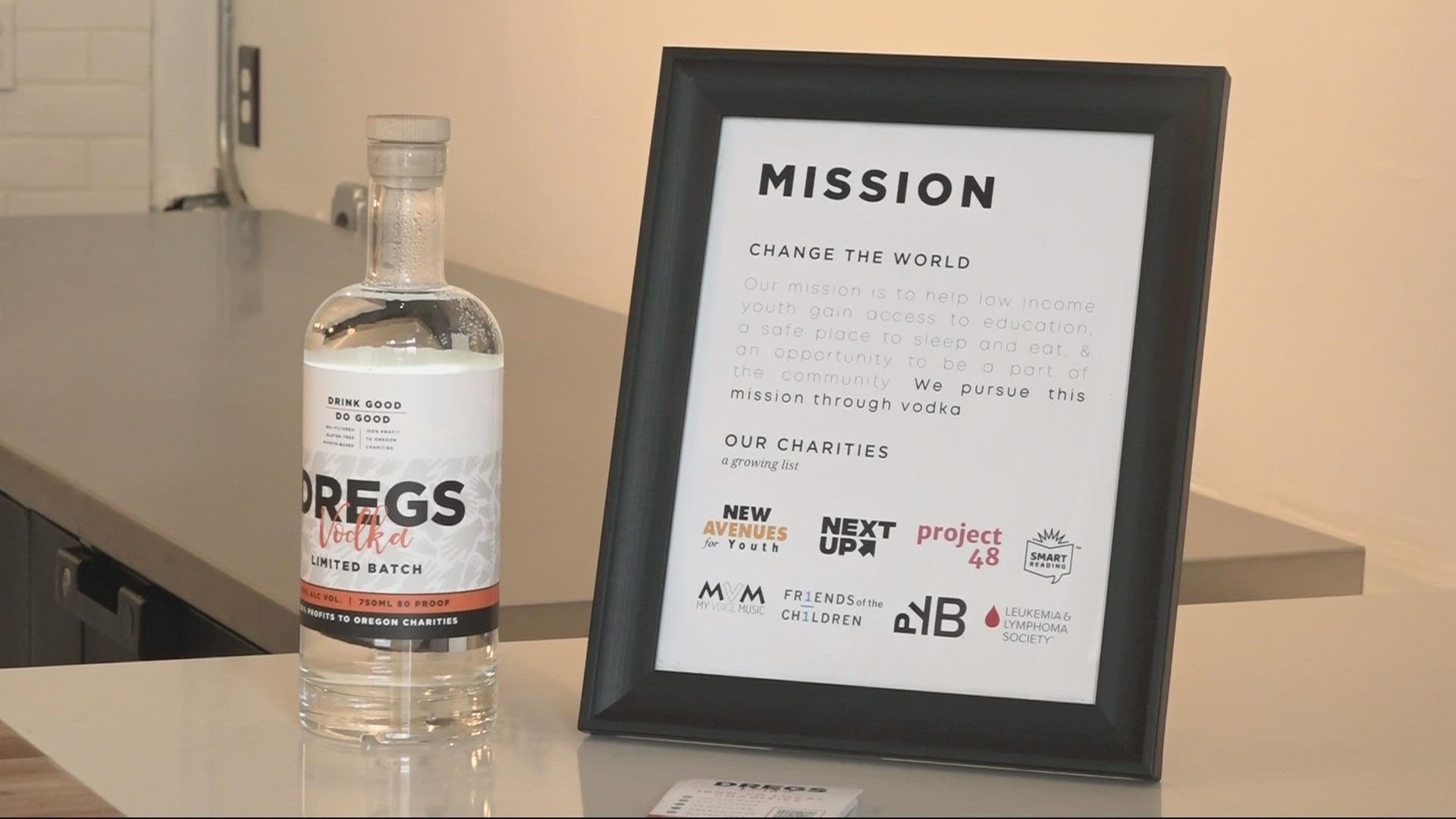 Since 2019, Dregs Vodka has raised about $40,000 for 16 nonprofits that help low-income youth in Oregon. KGW's Christelle Koumoue reports.