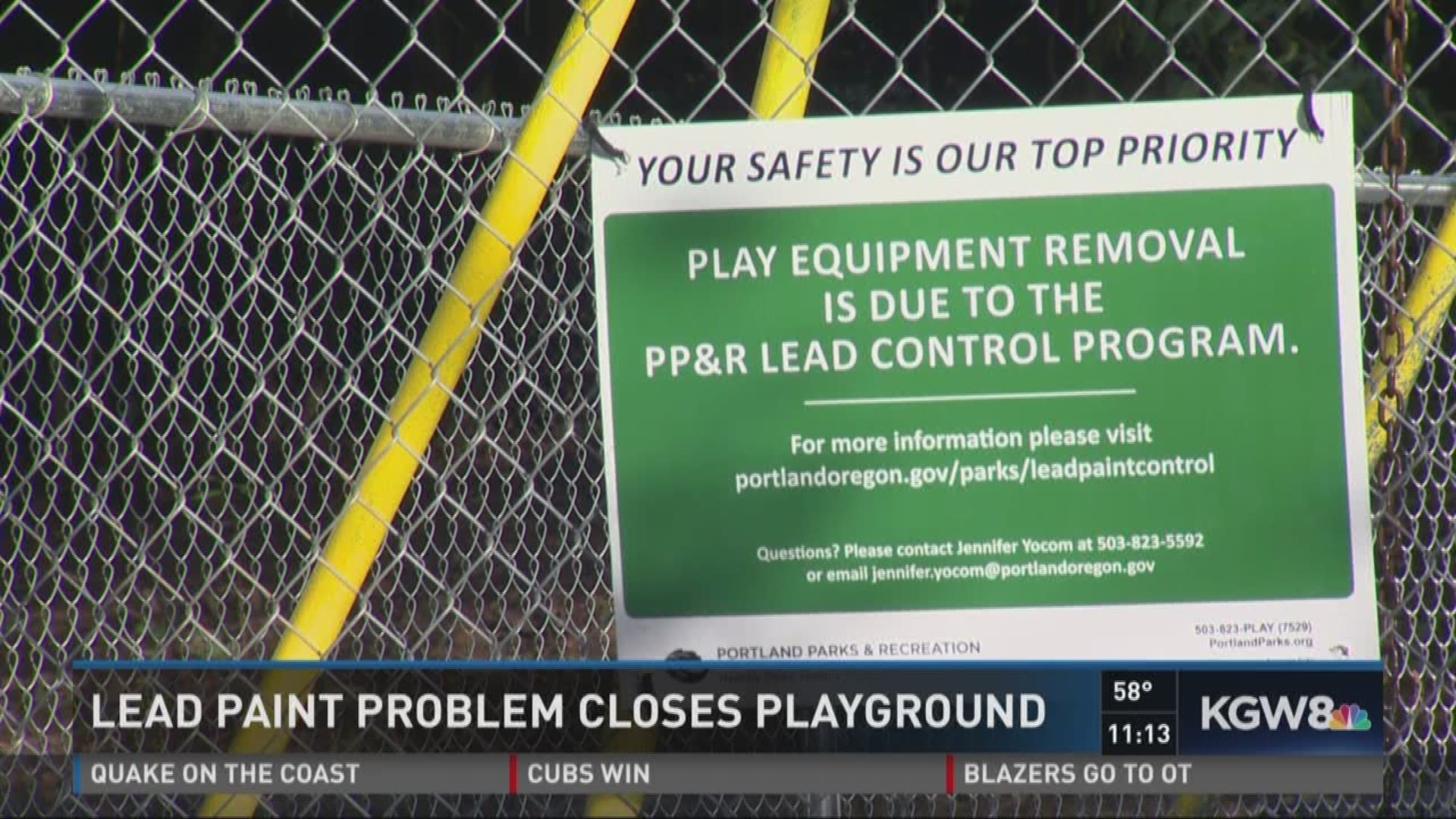Lead paint shuts down SW Portland playground