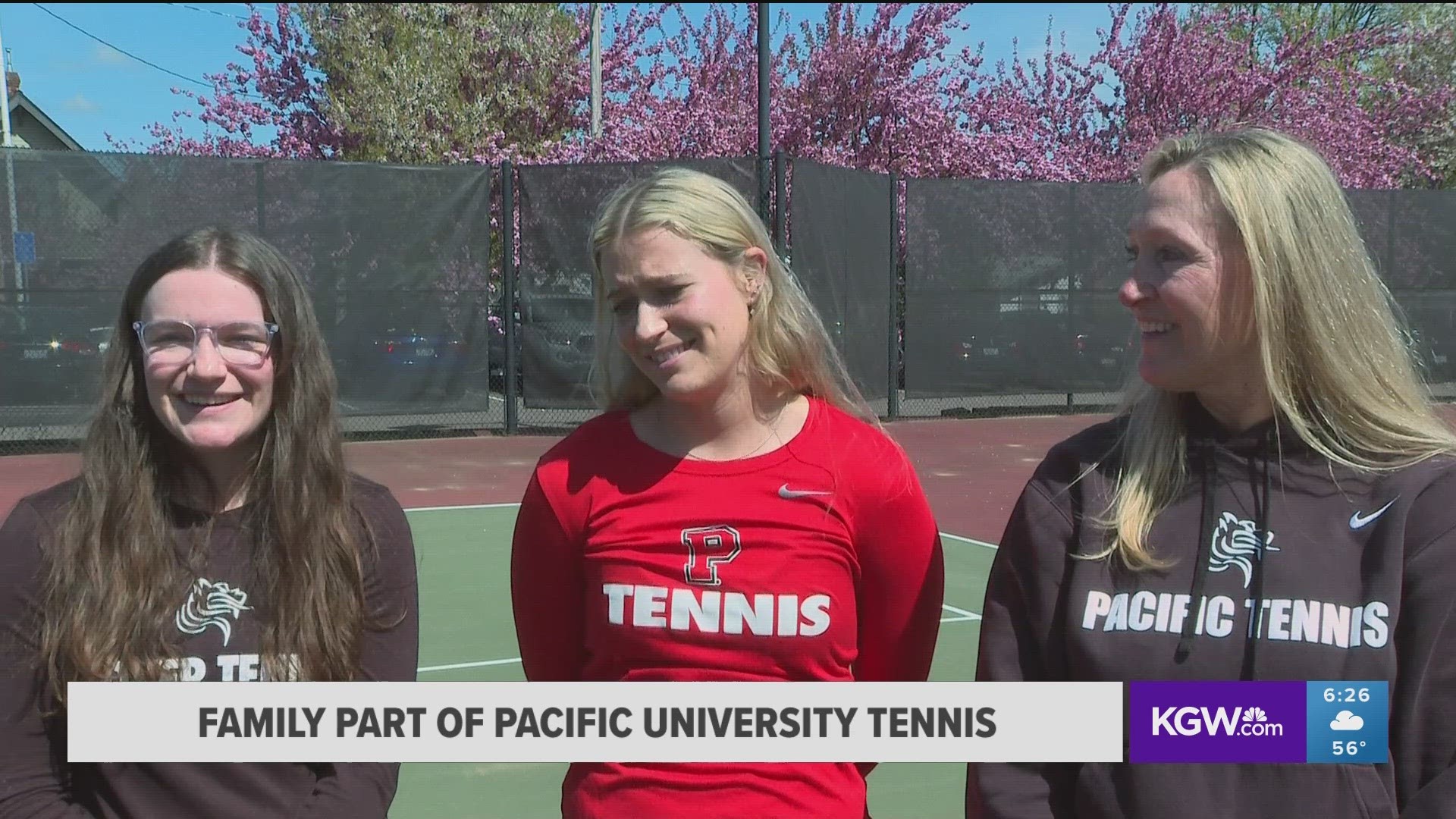 Head coach Traci Binder has two of her daughters playing for the women’s tennis team at Pacific University, both were state champions in high school.