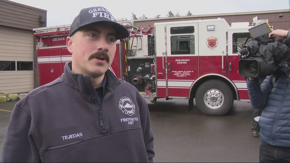 'My second family': Gresham fire welcomes back injured firefighter after 10-month recovery