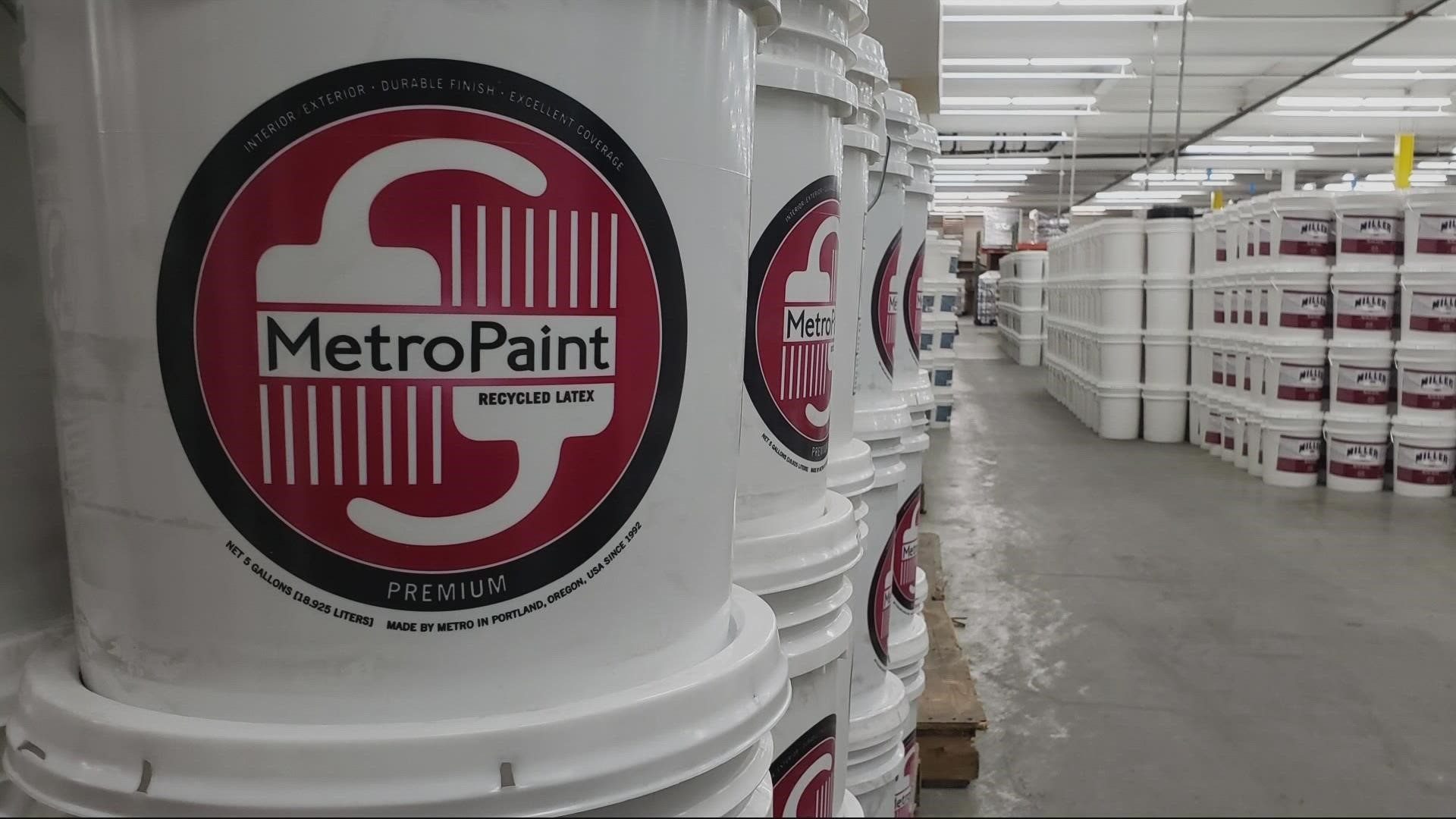 MetroPaint is manufactured from recycled latex paint. KGW Sunrise's Drew Carney got a look at the recycled paint that's colorful, affordable and earth-friendly.