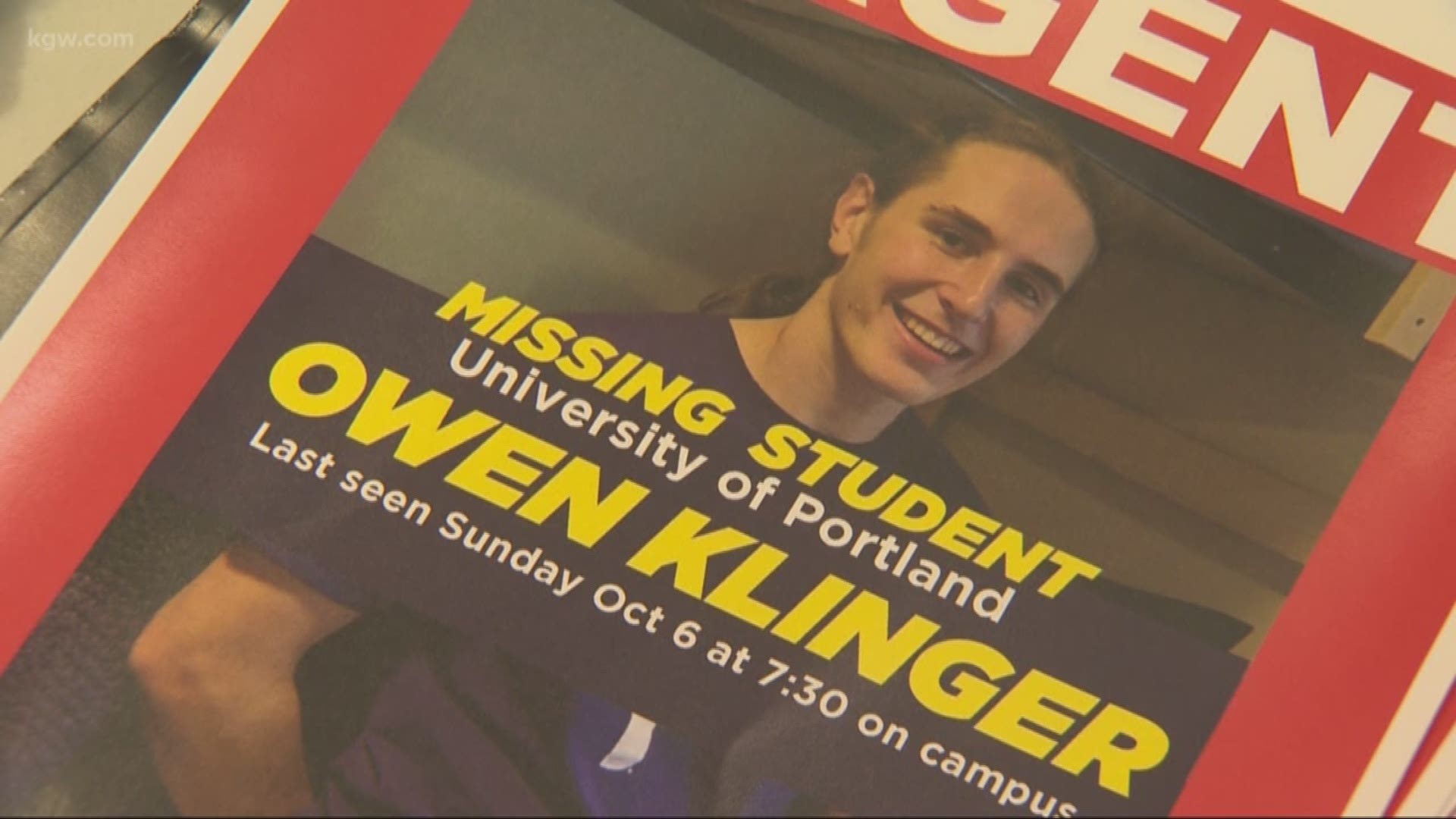 18-year-old Owen Klinger is missing. Friends and family posted flyers and searched for the college freshman in North Portland on Tuesday.