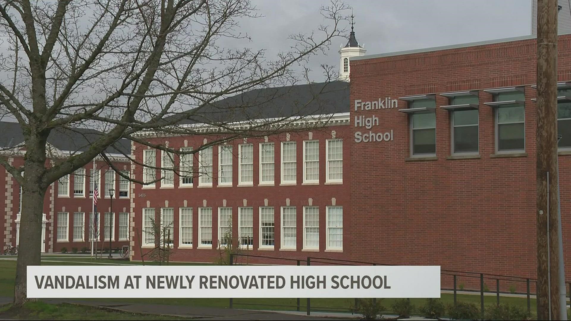 Franklin High School was vandalized.