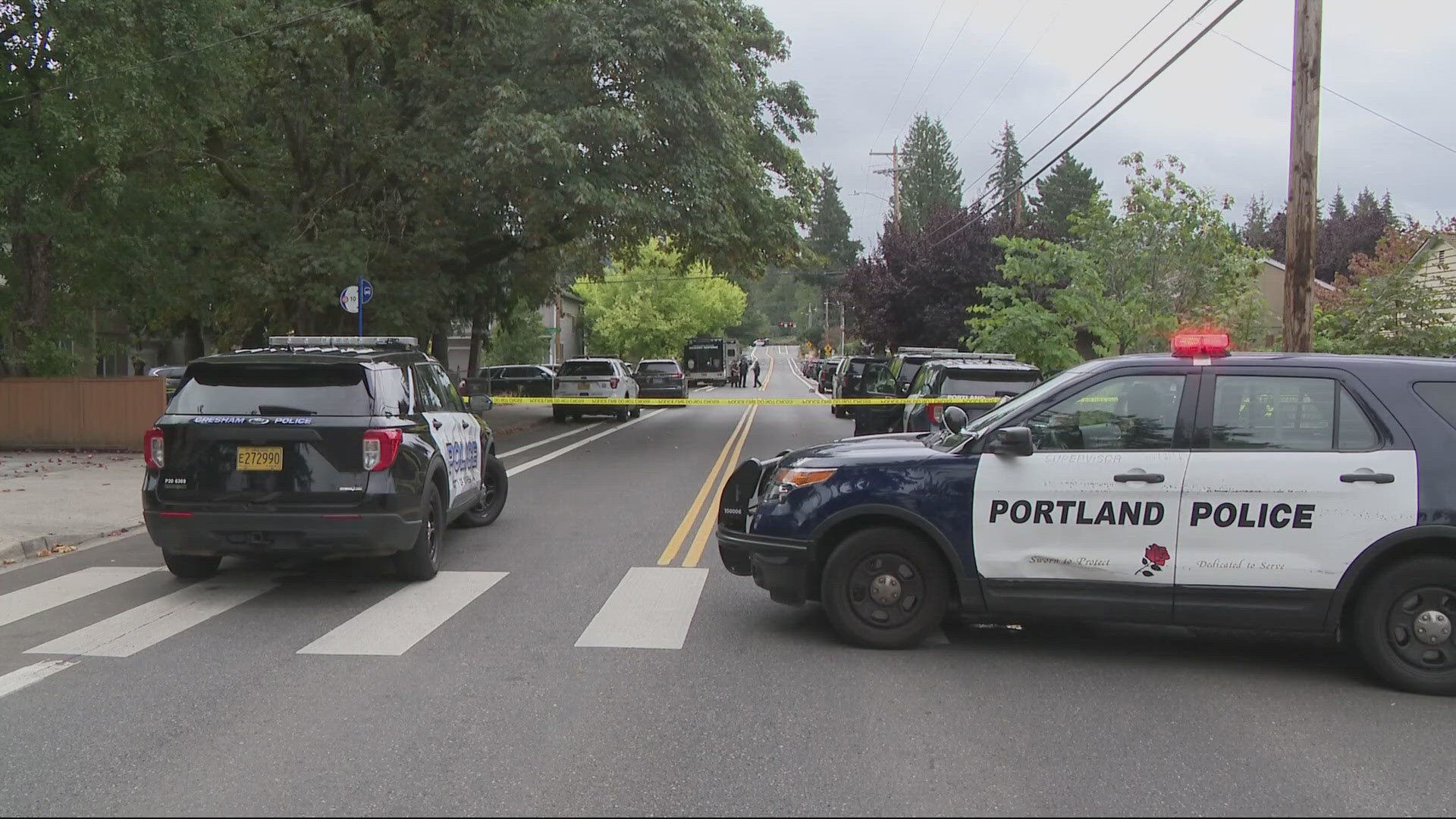 Portland police are searching for a suspect who shot and killed a woman near Gilbert Park Elementary in Southeast Portland.