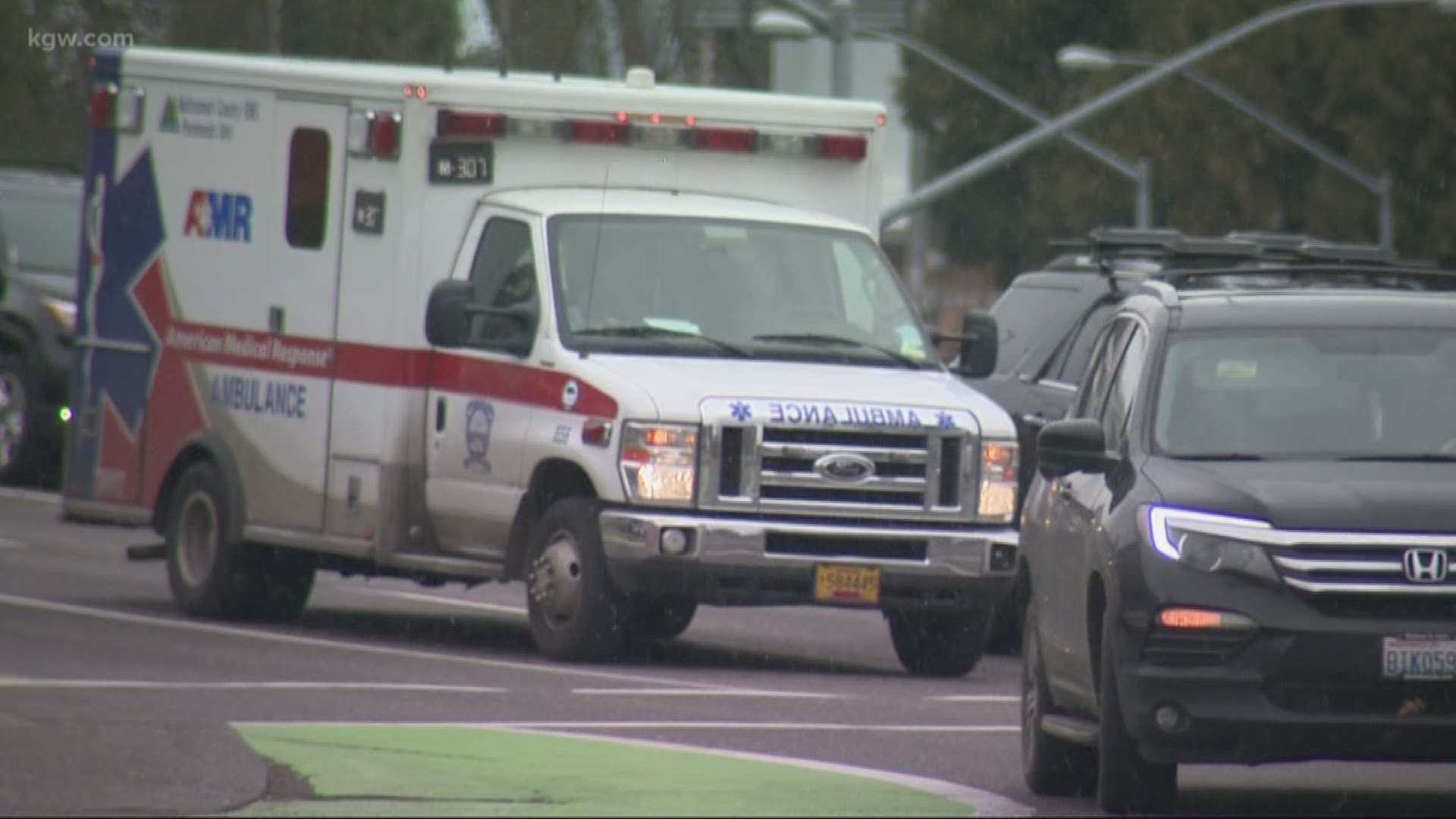 A paramedic was attacked on the job by a man trying to get into an ambulance, police said.