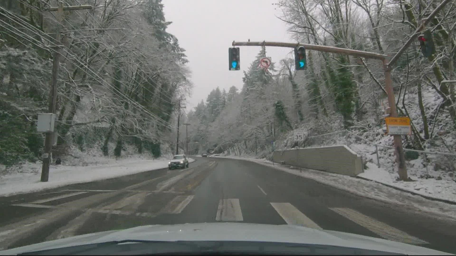 KGW's Art Edwards found the roads around Portland that fared the worst in the snow.