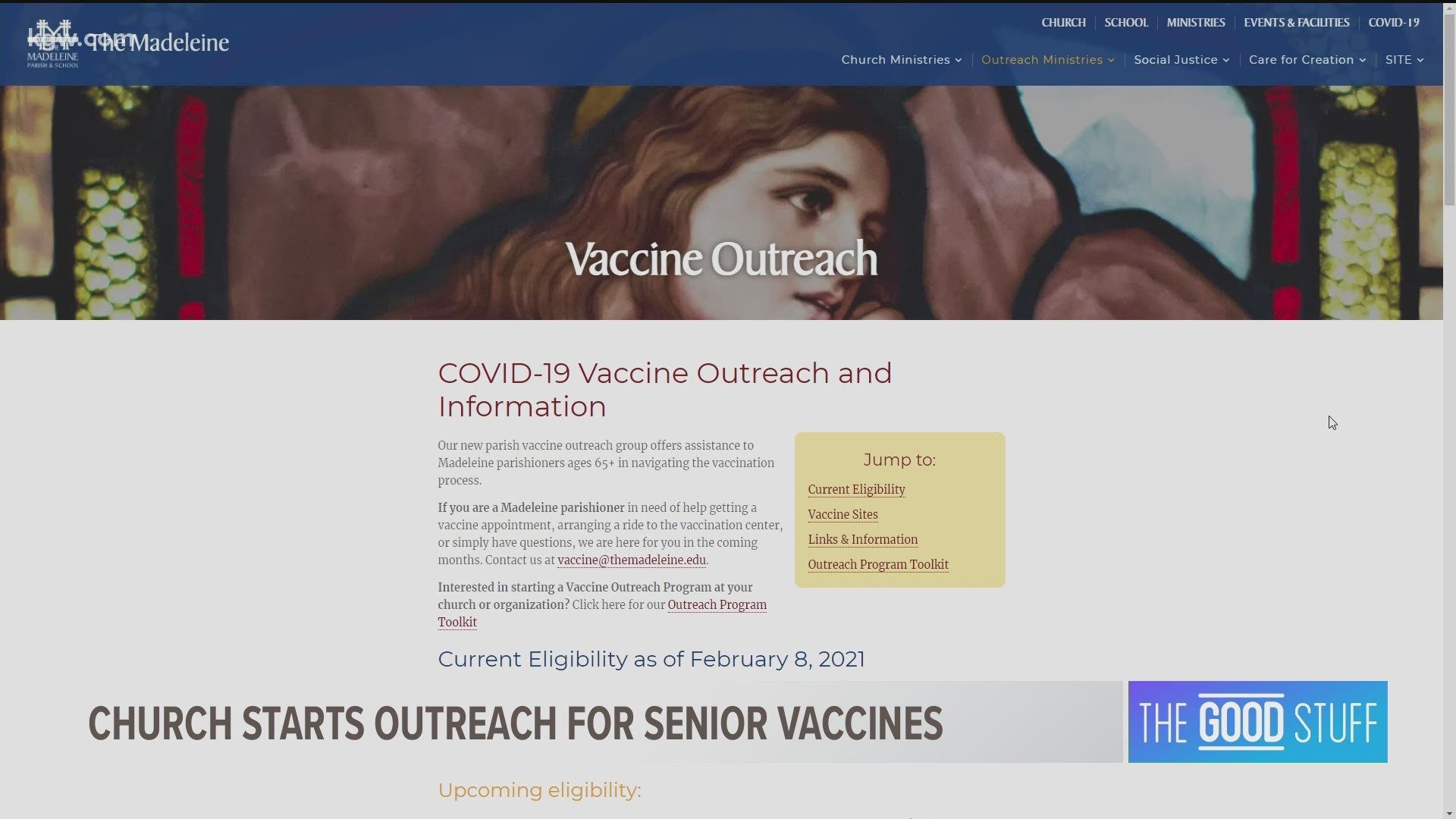 The Madeleine Parish wants to give seniors a source of vaccine information they can trust.