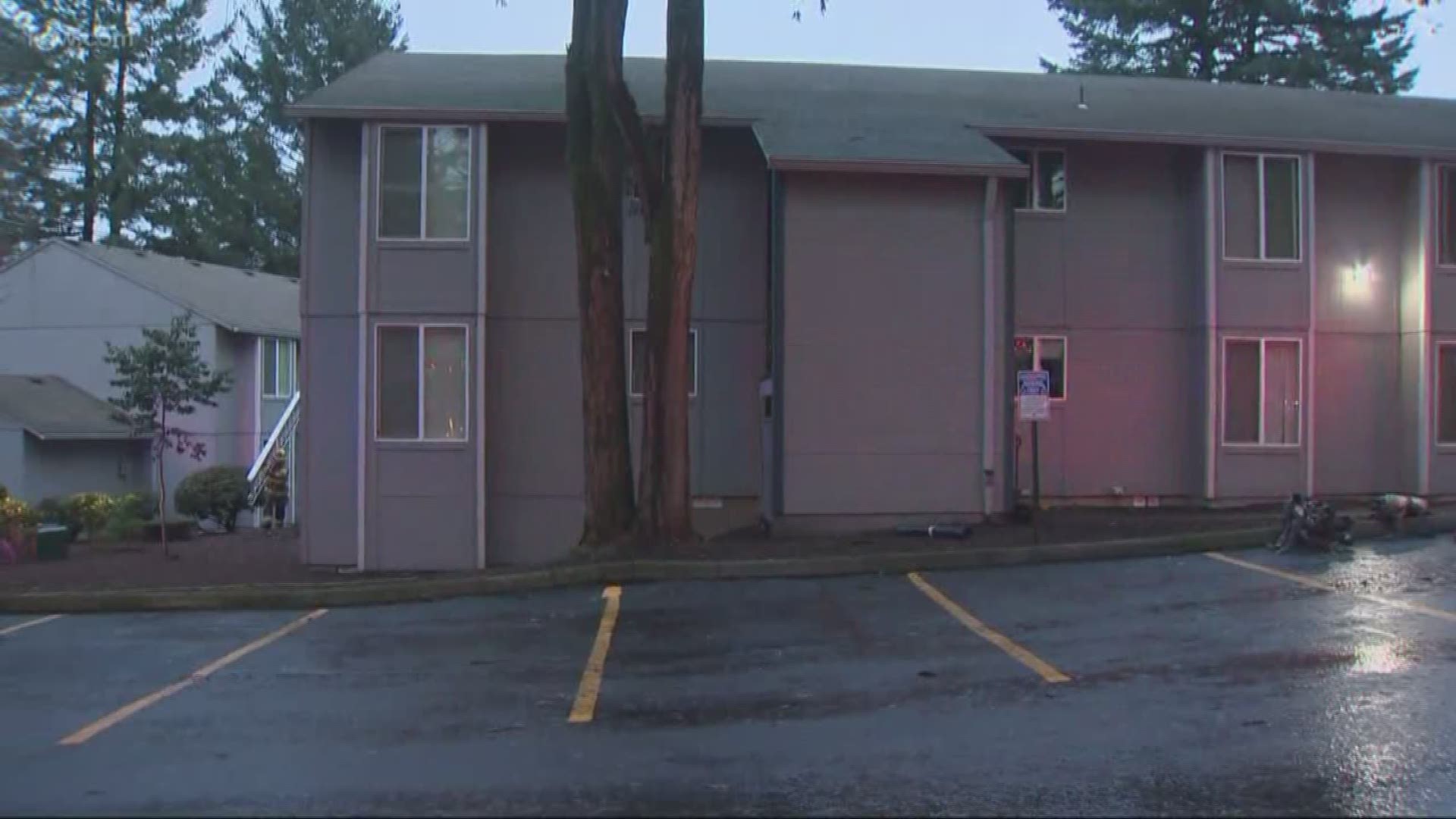 One person burned in Tigard apartment fire.