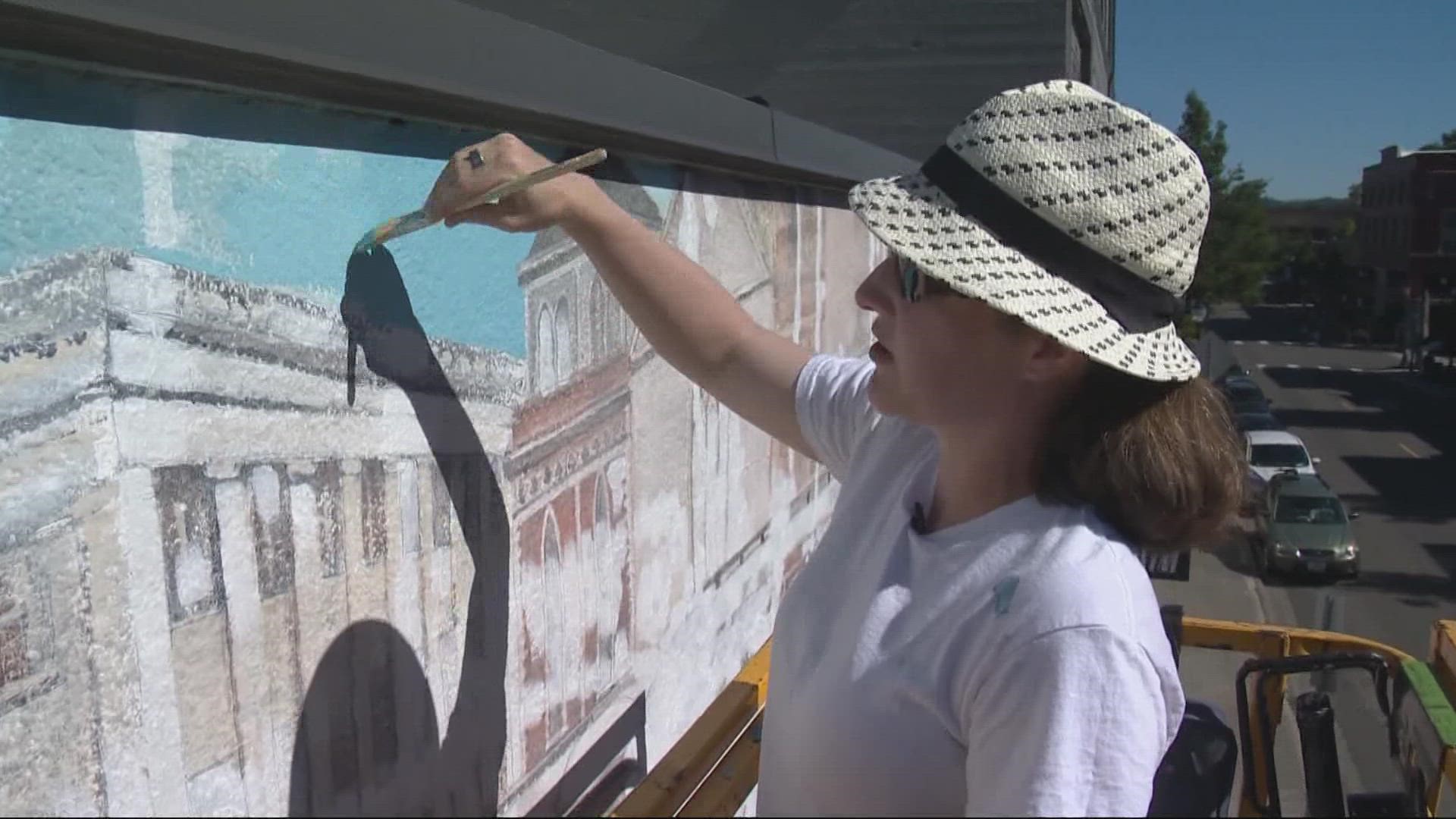 An artist in Oregon City is adding new life to old murals in Oregon City — and also creating some new ones. KGW's Devon Haskins reports.