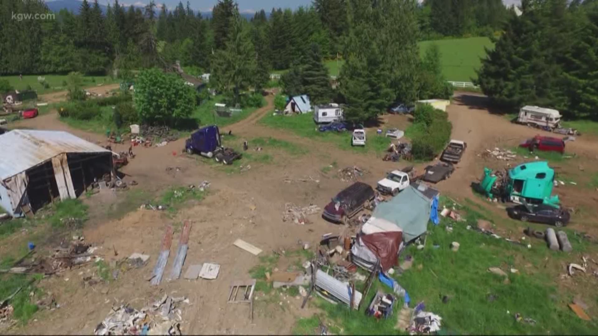 Squatters were evicted from a farm in Clackamas County.
