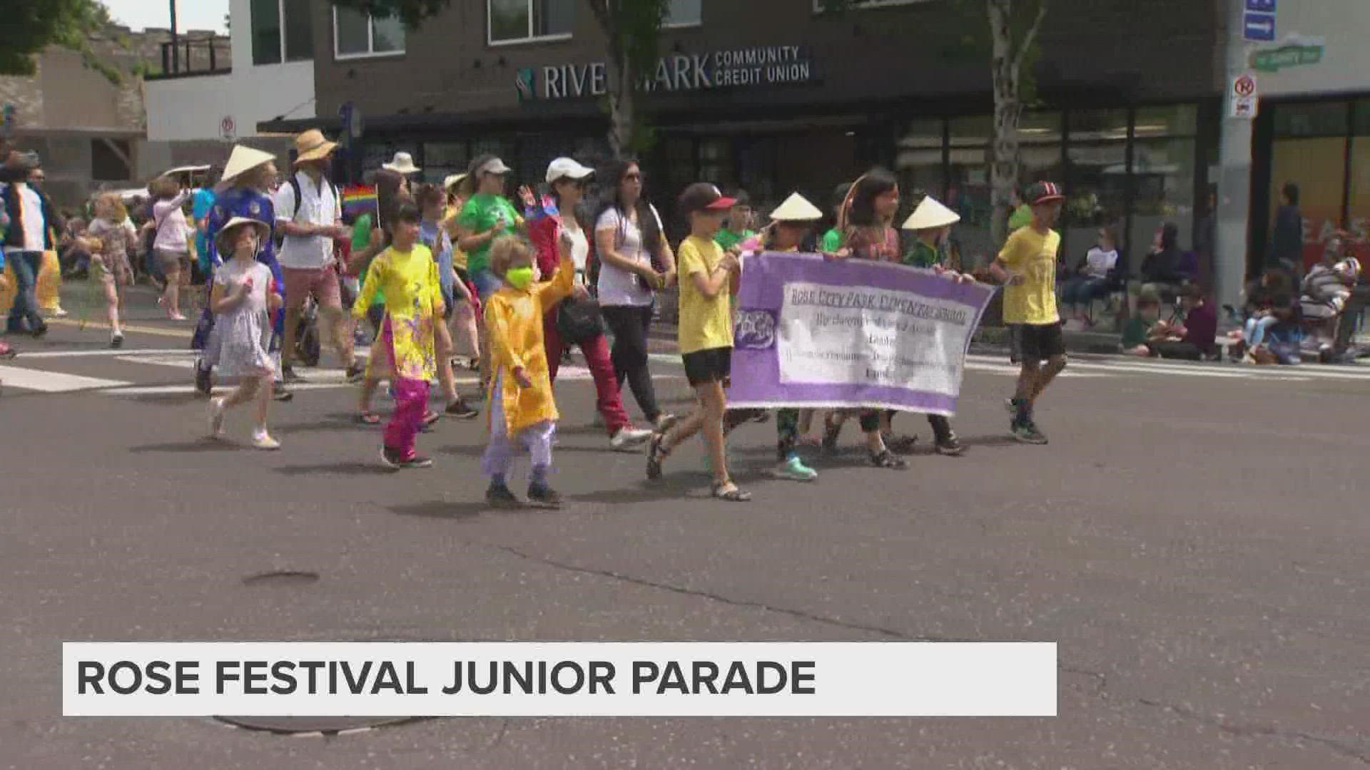 For the first time since 2019, thousands of people watched the Rose Festival's Junior Parade in person in Northeast Portland.