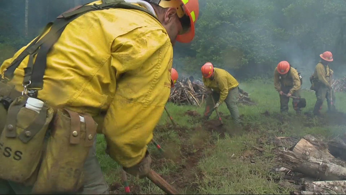 Adults in custody train on front lines of Oregon wildfire response at 75-year-old forest prison camp