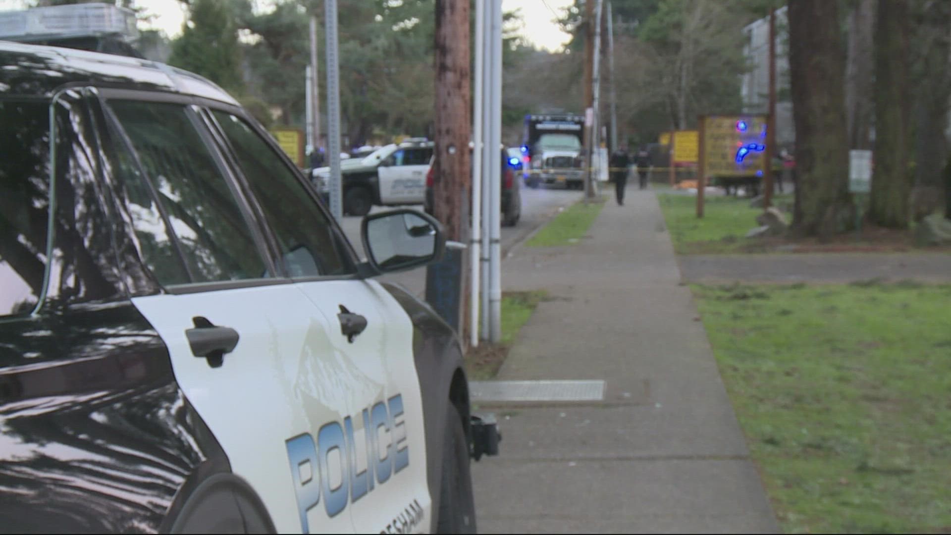 One person died in a shooting outside a apartment complex in the Rockwood neighborhood on New Year's Day, Gresham police said.