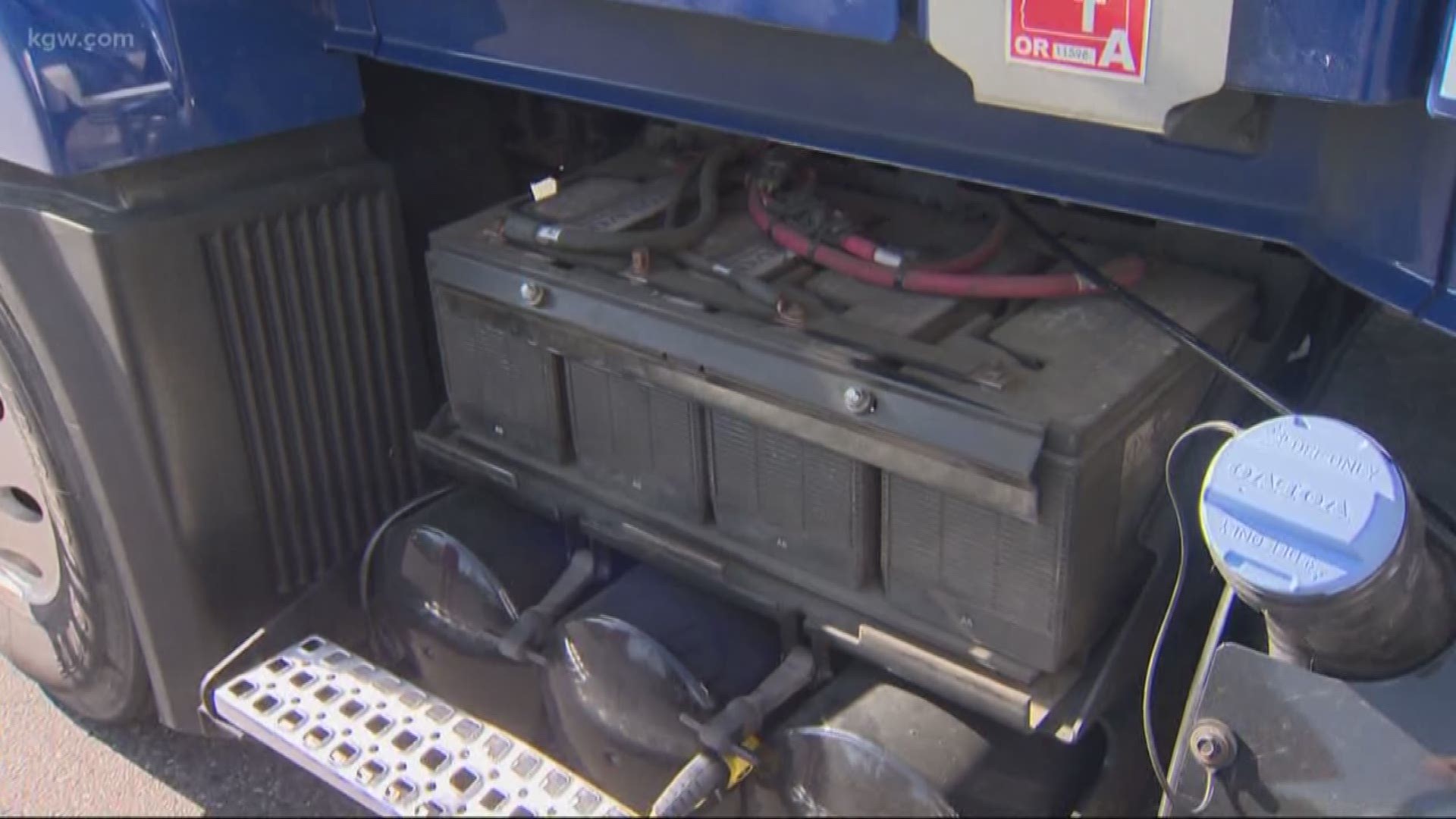 Thieves are breaking into semi trucks to steal their batteries
