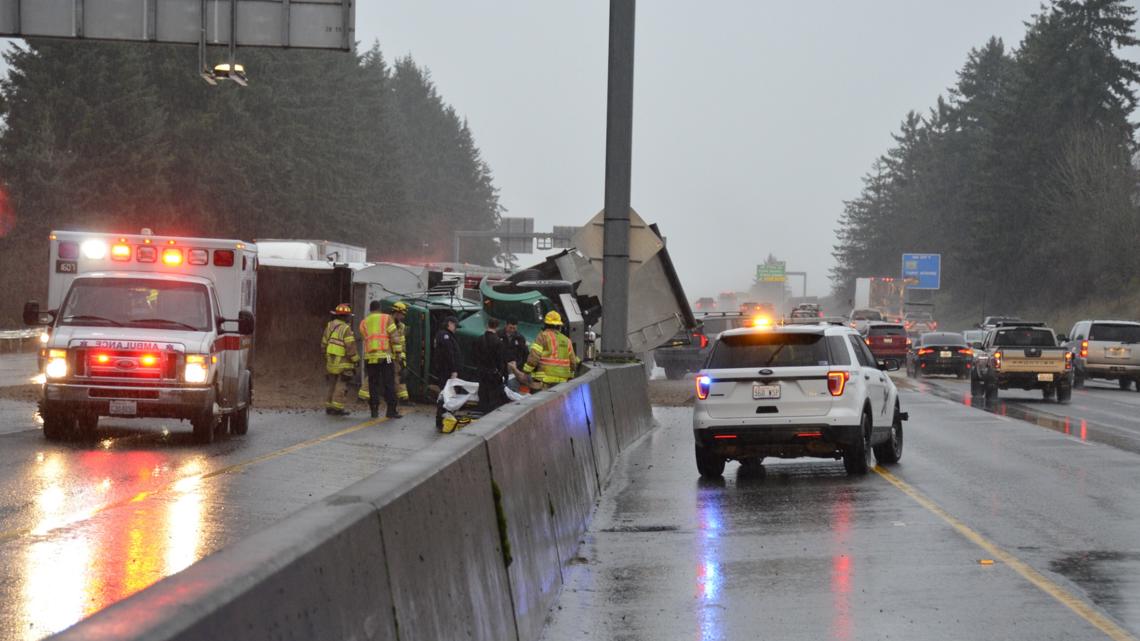 Dump Truck Crash Lanes Blocked On I 5 Near I 205 Junction 0248