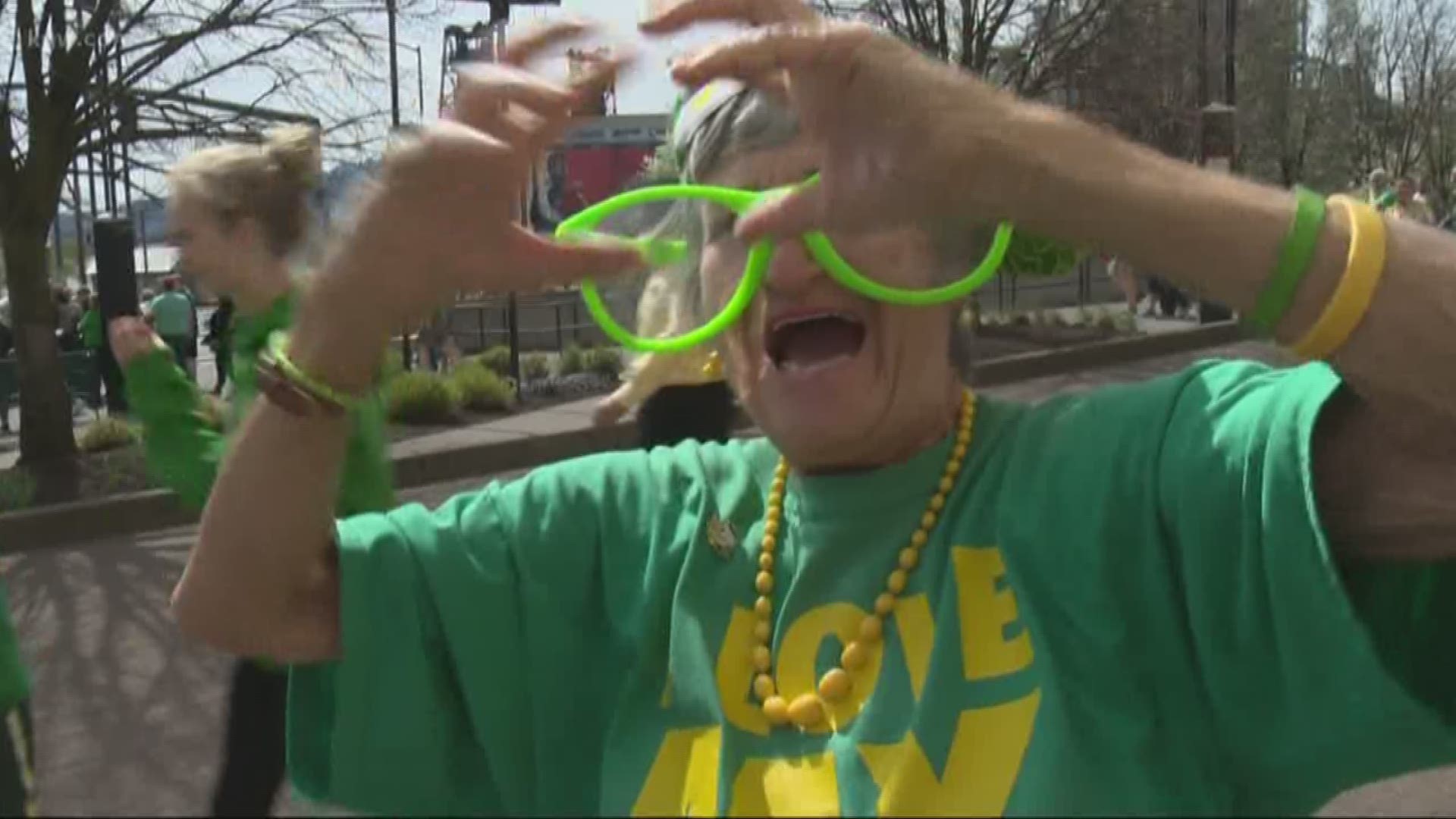 Oregon fans were ecstatic outside the Moda Center after the Ducks advanced to their first Final Four