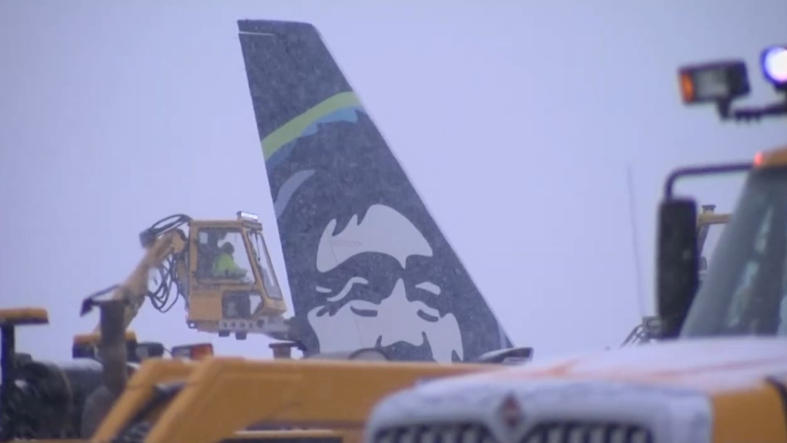 The process for deicing a plane before takeoff