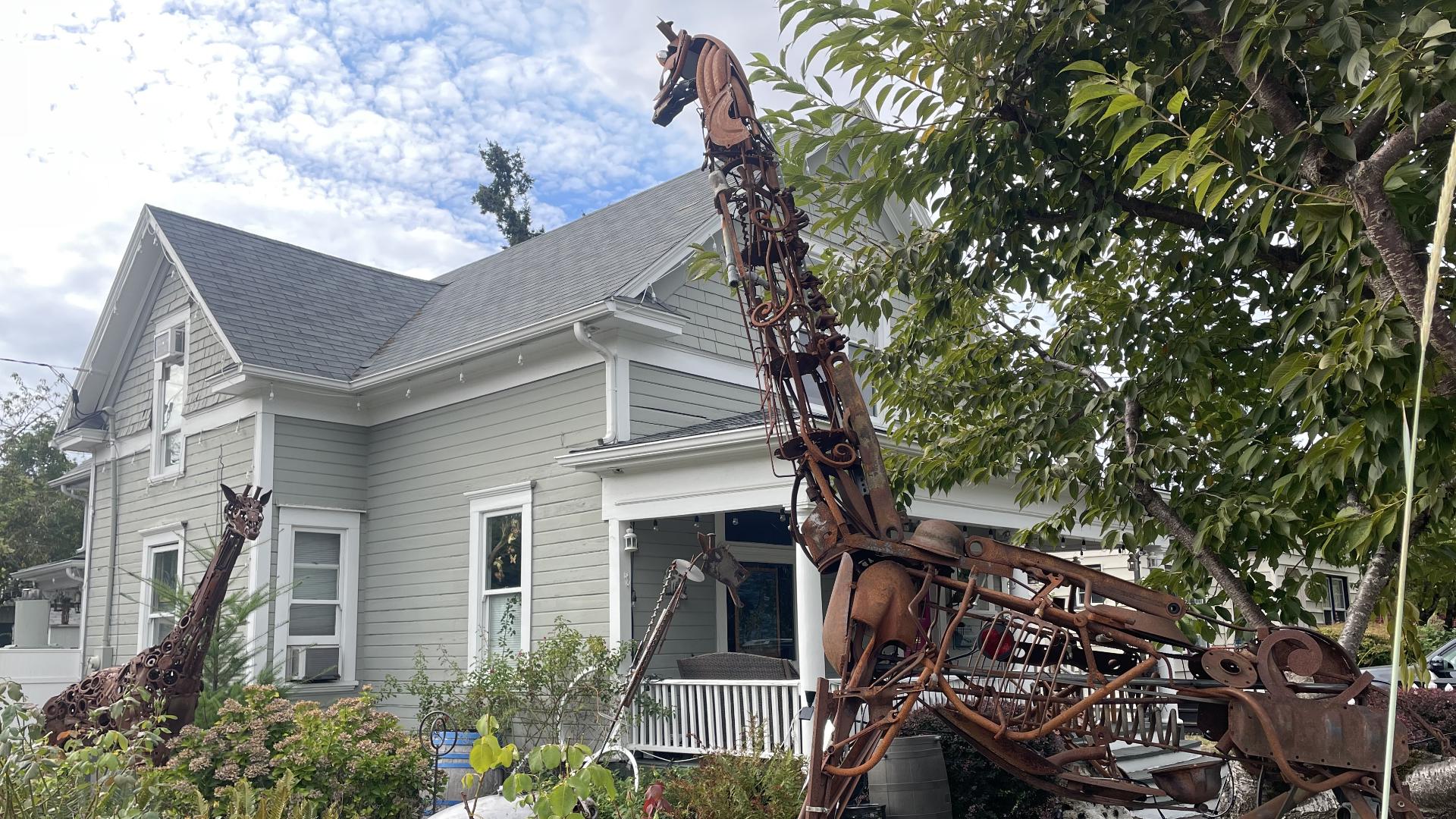 The Giraffe House in Portland is decorated with several thousands of giraffes. The homeowner shared the story of how the collection began with his wife.