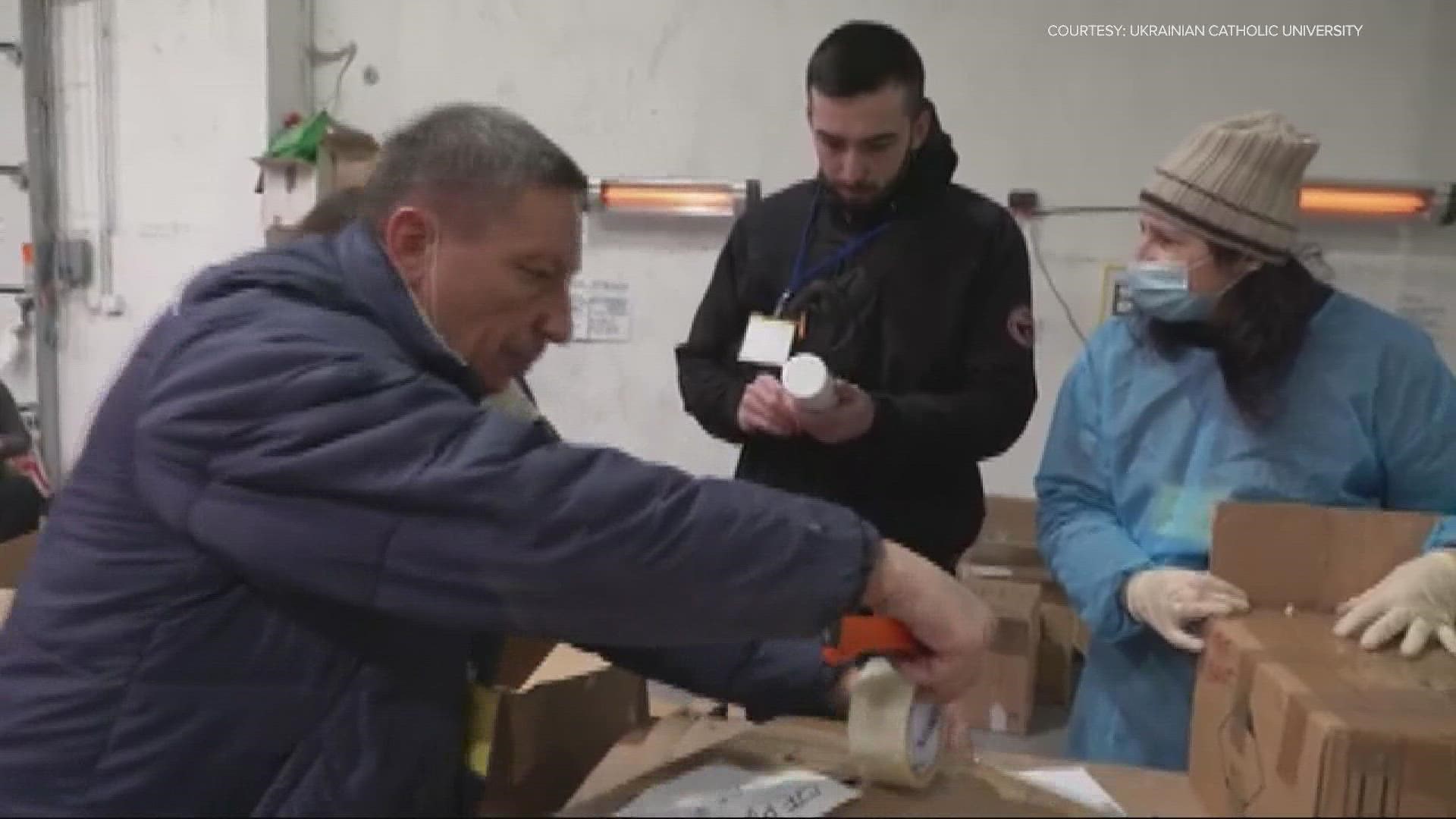 What began as a new Ukrainian Catholic university more than a decade ago is now housing refugees and much-needed supplies.