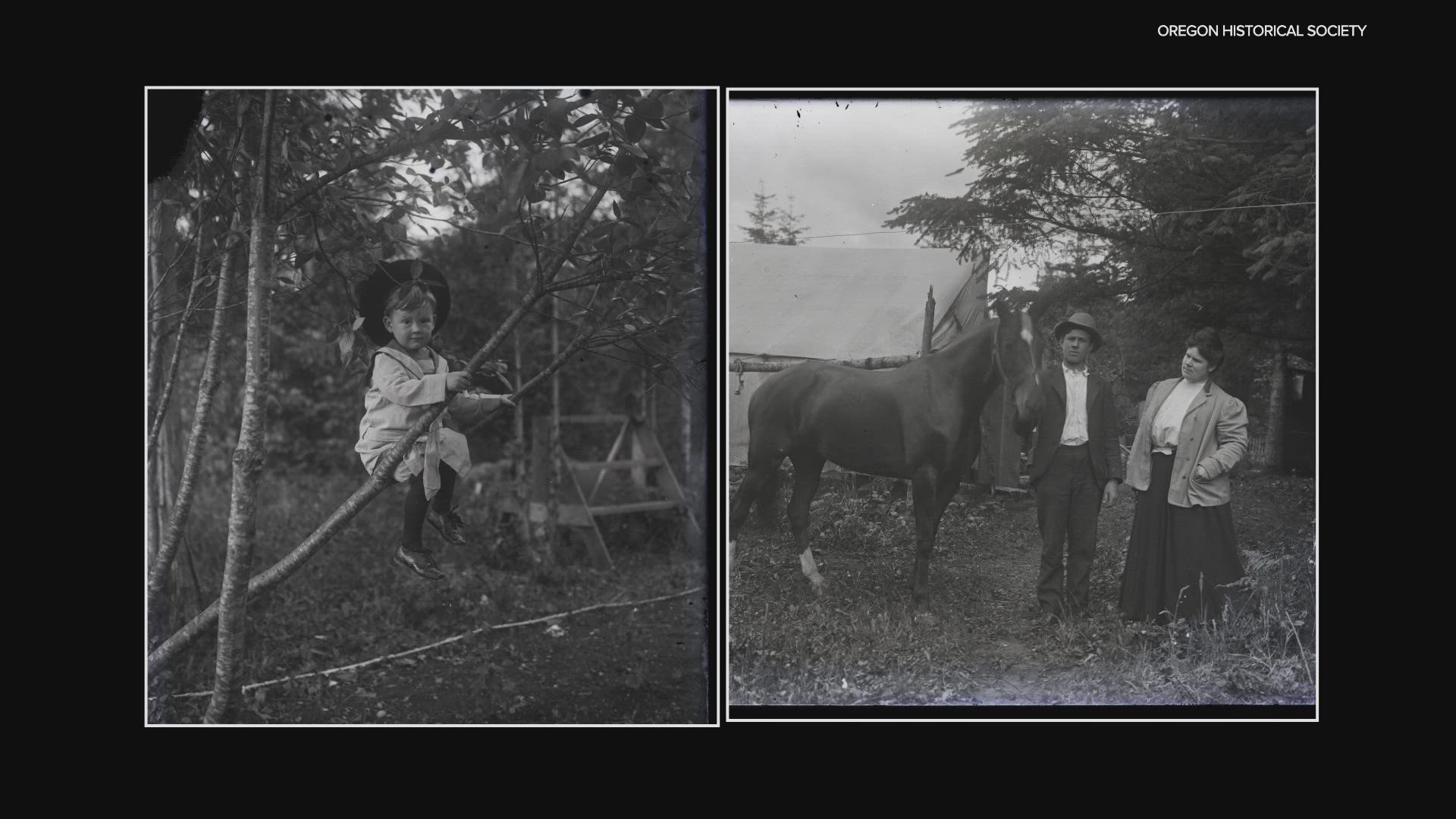 The Oregon Historical Society digitized a collection of 88 glass negatives discovered in a Northeast Portland home, now available for all to see.