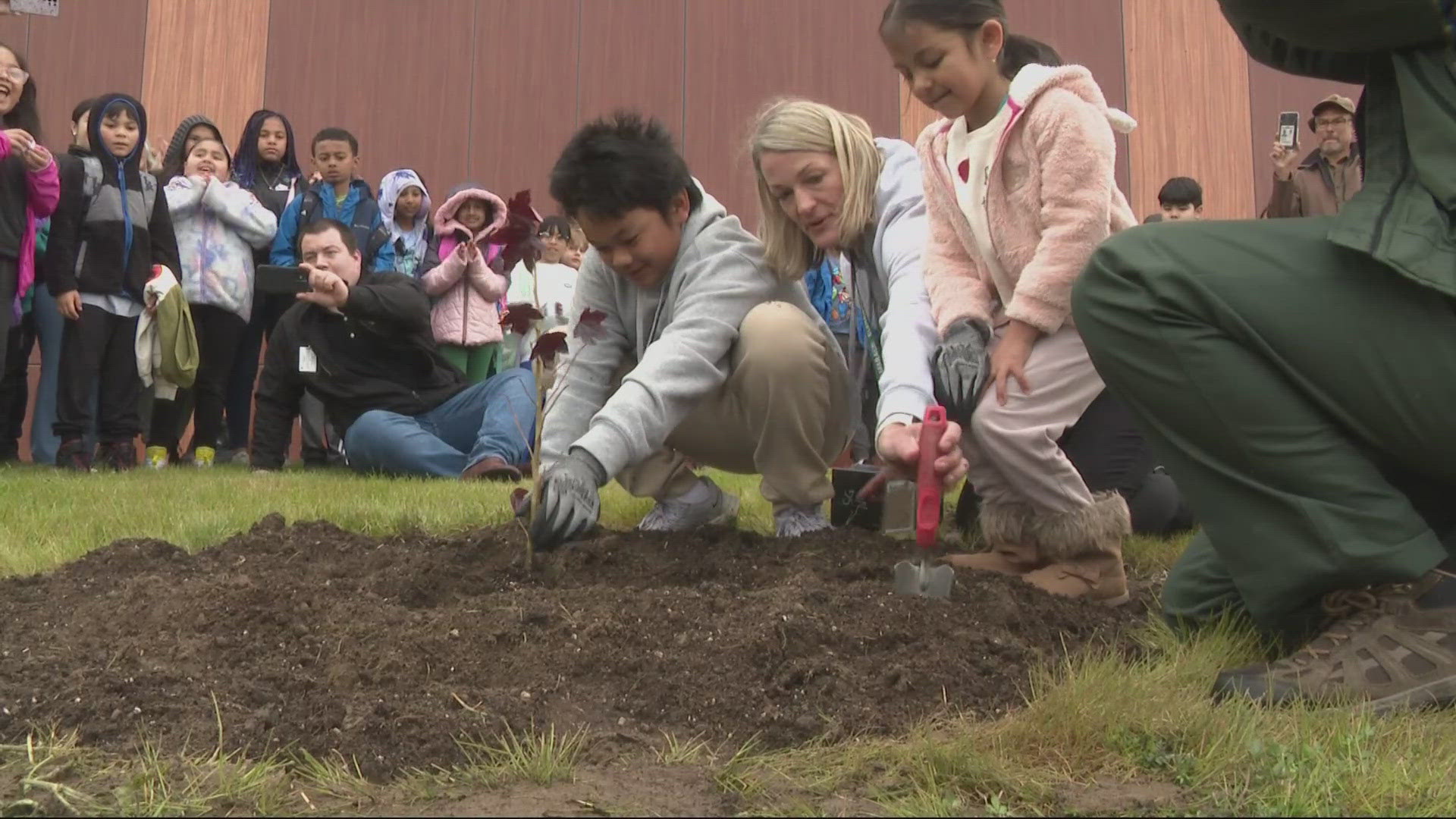 Tamarack Elementary School students planted a tree from seeds that orbited the moon aboard NASA's Artemis One mission.