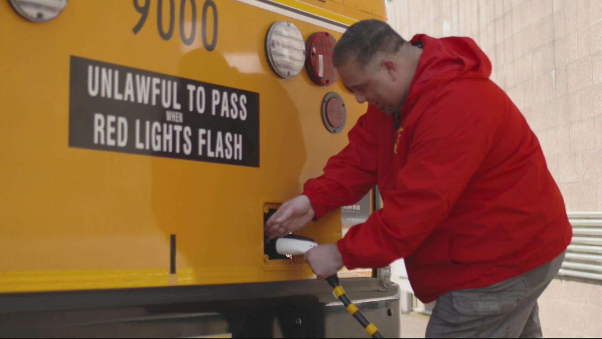 The Beaverton School District has two all-electric school buses, helping the environment and saving thousands in maintenance.