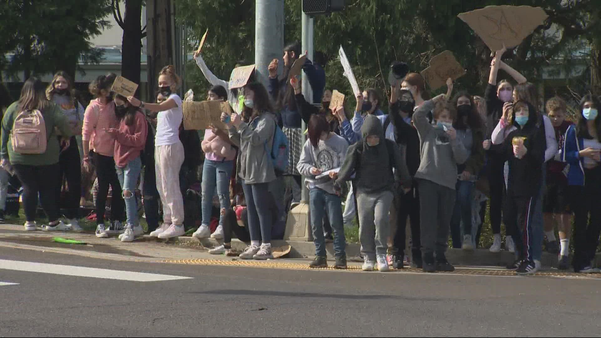 Alder Creek Middle School students walked out of class over allegations against a substitute. The details of the alleged incident are scarce.