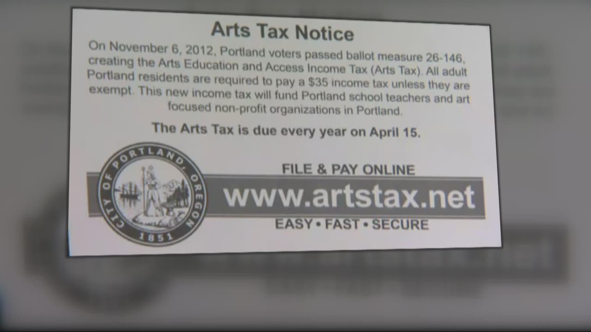 Oregon high court rules arts tax is legal