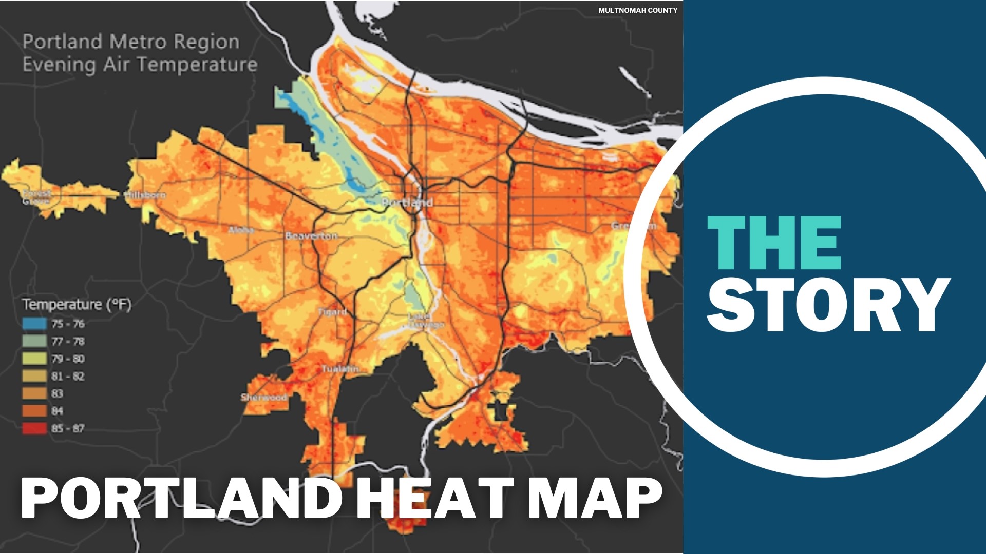 The map highlights areas of the city that tend to get hotter than the rest on warm days – a growing concern due to climate change.