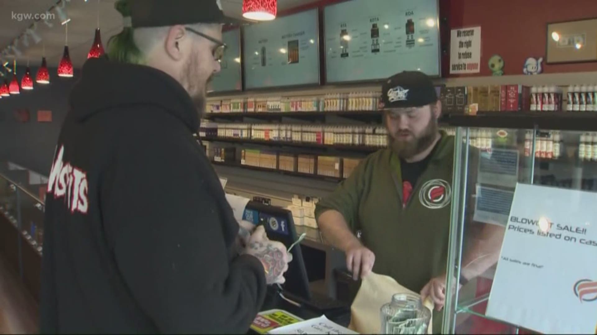 KGW’s Morgan Romero talked to people at a vape shop and dispensary in Gresham about gubernatorial executive orders banning all flavored vaping products in OR and WA