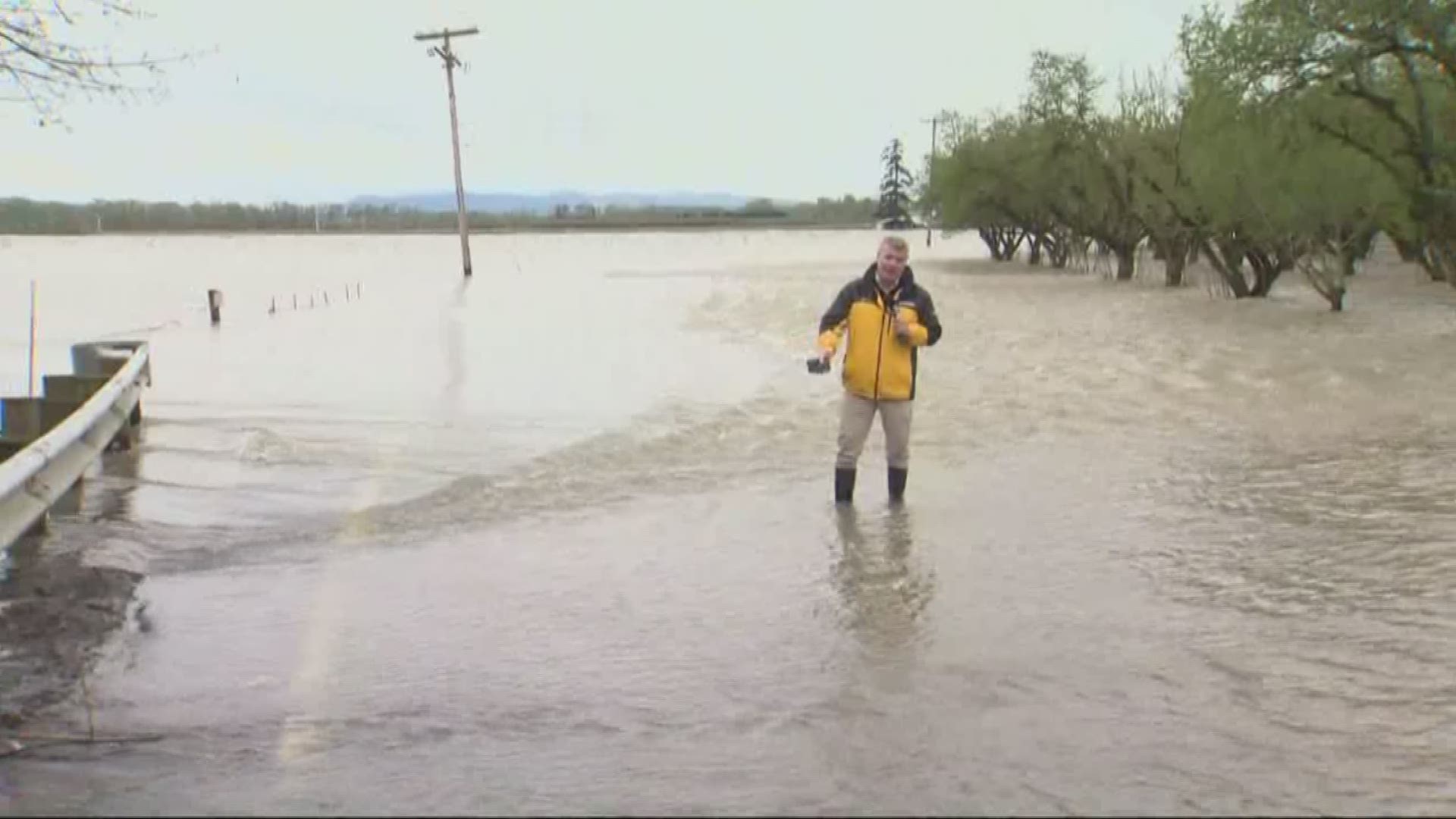 From orchards to a golf course, flood waters have inundated the area.