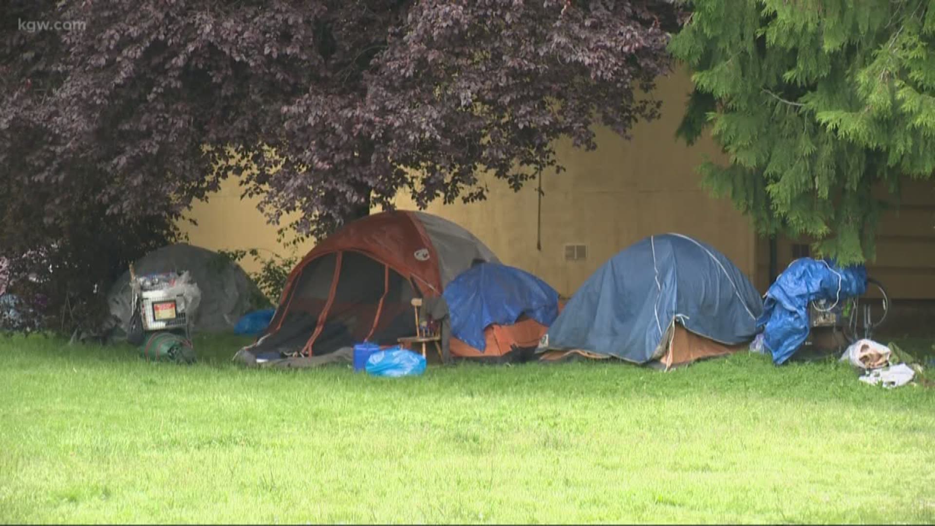 Illegal campers took over a church property in St. Johns.