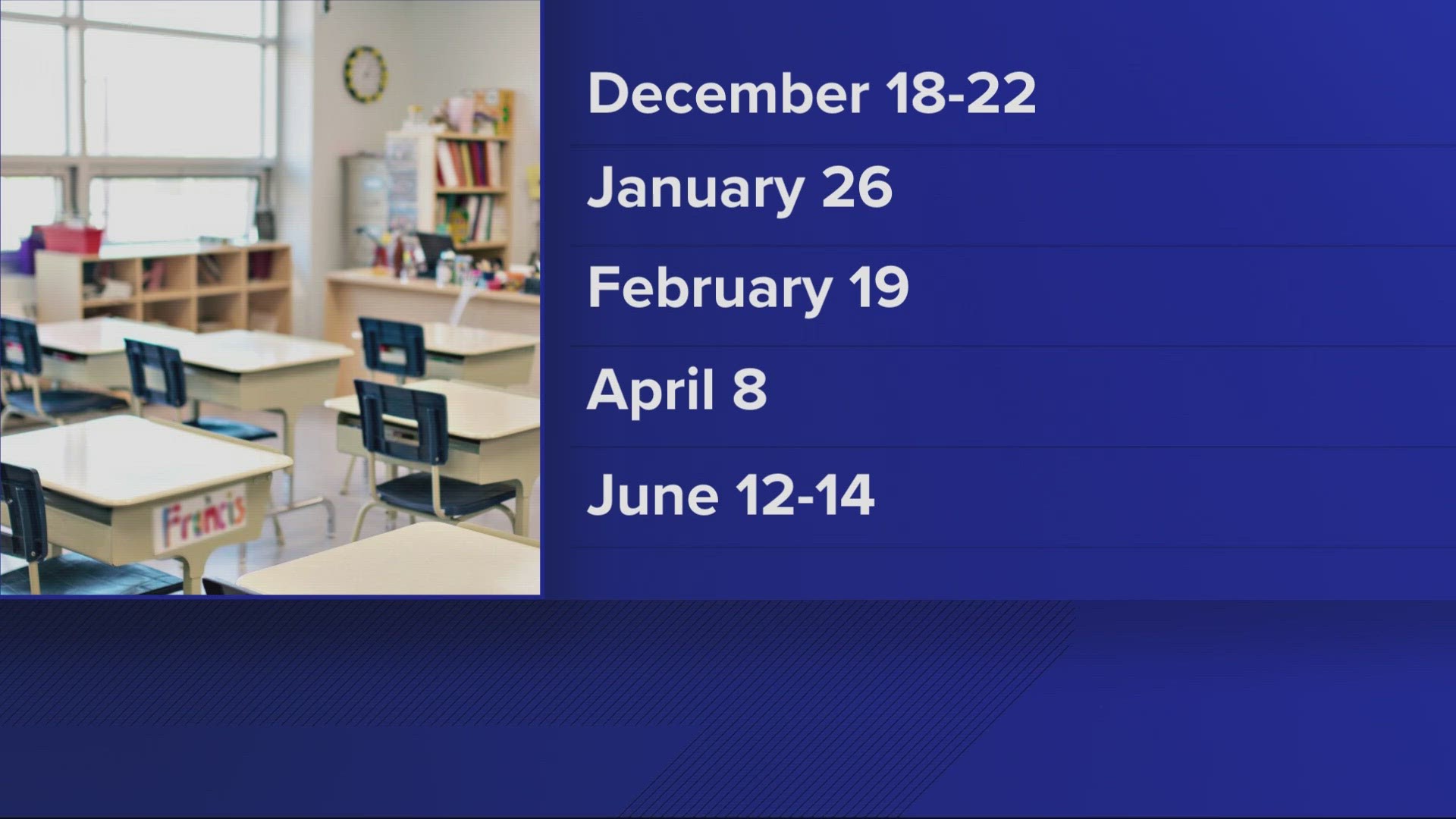 Students who return to class on Monday will lose Dec. 18-22 from winter break to account for instruction days lost to the strike.