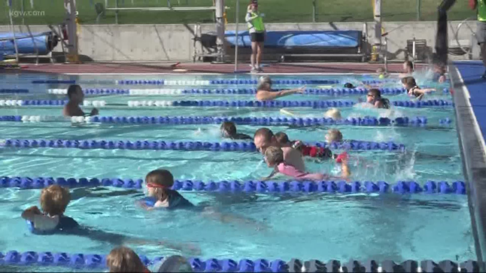 Children as young as age 4 participated in a triathlon in Bend that included a 25 yard swim, a third-mile bike trail and 400 yard run.